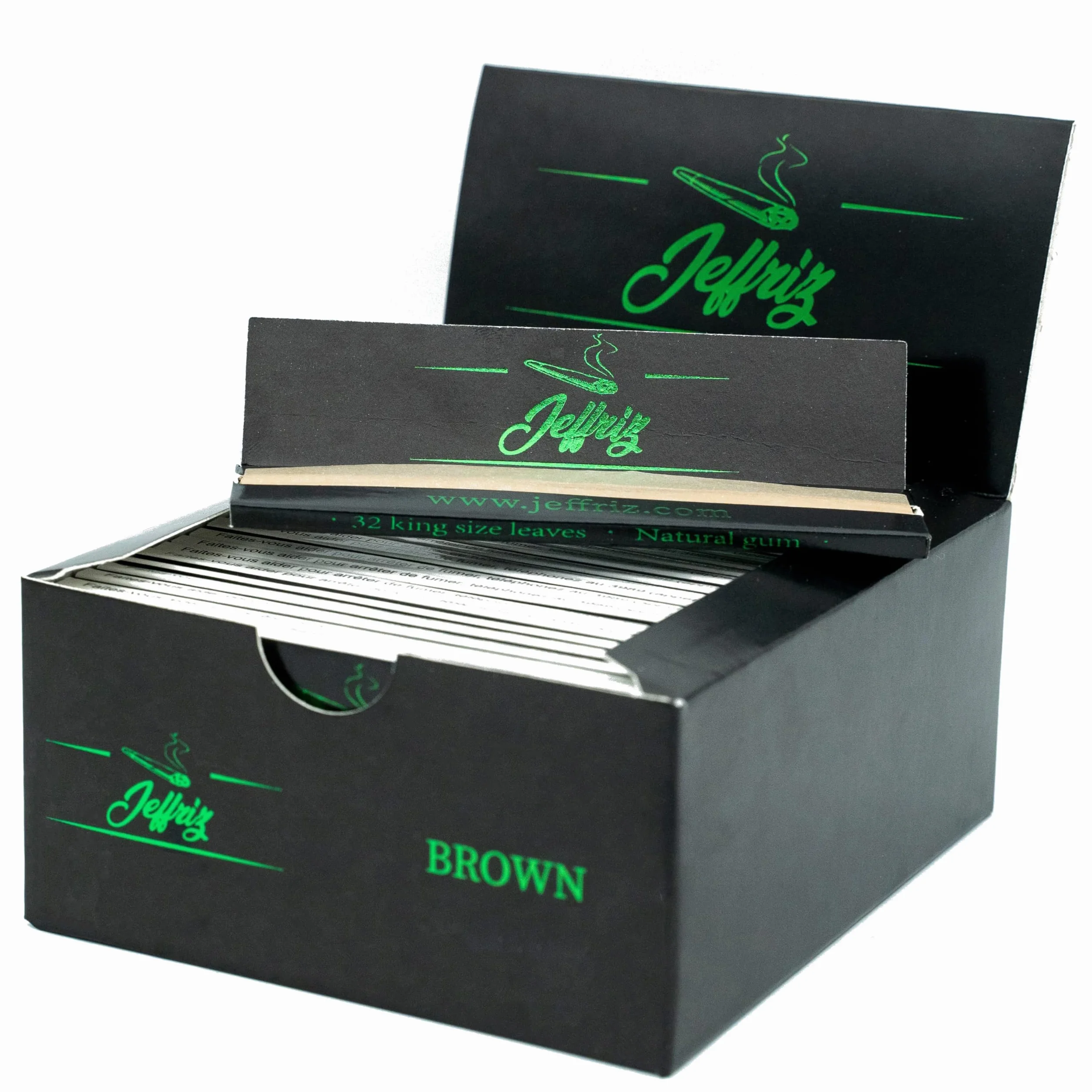 Longpapers King Size Slim Ungebleicht | Jeffriz Zigarettenpapier | Longpapes Ultra Dünne Blättchen, Langsame Verbrennung | 50 Heftchen mit je 32 Papers | Naturgummi Klebestreifen