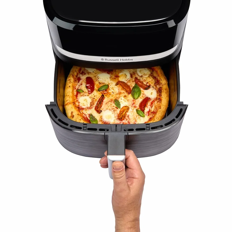 Russell Hobbs Heißluftfritteuse XXL 8,3L Rapid AirFryer [kompaktes Gehäuse, sehr leise, Pizza Ø 26cm] SatisFry (9 Programme, spülmaschinenfest, Fritteuse ohne Öl, TouchScreen,Grillen,Backen) 27632-56