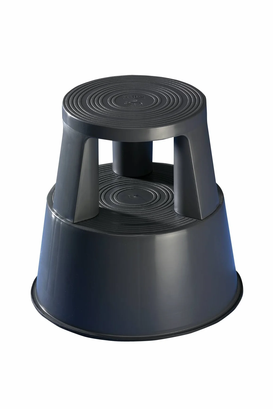 WEDO Rollhocker STEP aus bruchfestem Kunststoff - rollbarer Elefantenfuß Tritthocker, TÜV GS-geprüft, Made in Germany, rutschfest - Höhe ca. 43 cm, Tragkraft 150 kg, Farbe Grau