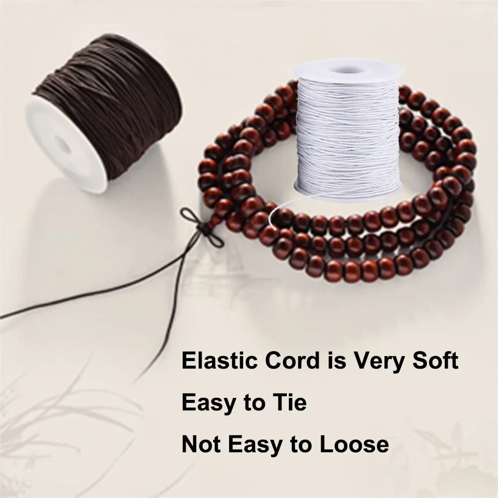 4 Rolls 1 mm Elastic String for Bracelets, Elastic String Bracelets, Elastic Cord Thread, Jewelry Stretchy Bracelet, Beadi.