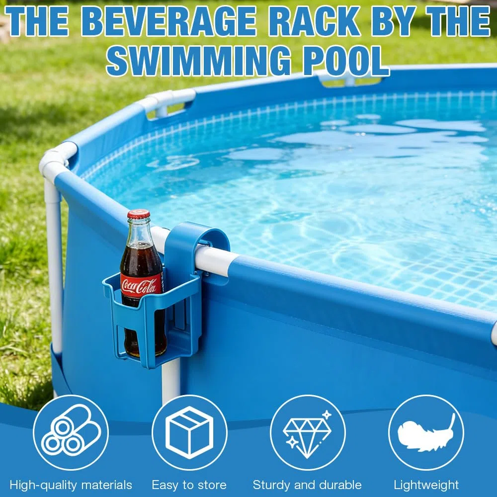 4Pcs Pool Getränkehalter, Poolside Getränkehalte, Whirlpool Getränkehalter, Bierkastenkühler Pool für Schwimmbäder,Pool Becherhalter,Wasserbecher Hängehalter Poolzubehör für Aufstellpool Schwimmbecken