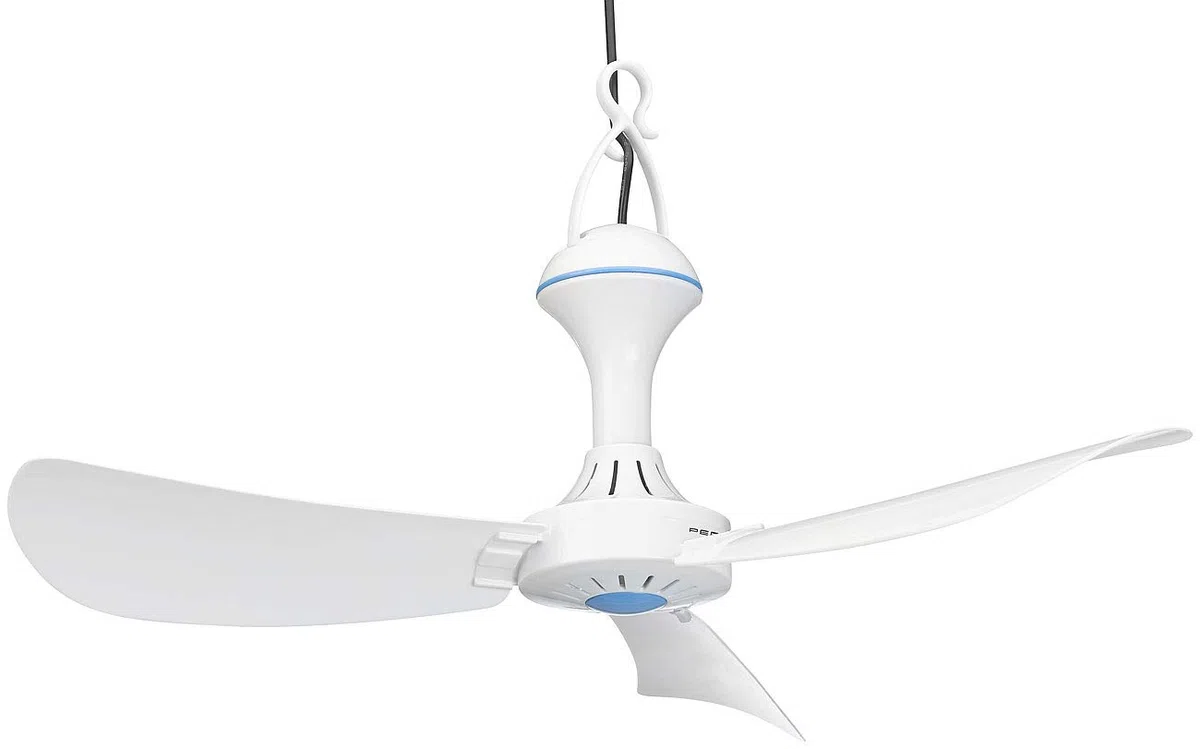 PEARL 12V Deckenventilator: Mobiler 12-V-Deckenventilator mit Aufhänger, Ø 46 cm, 6 W, 330 U/Min. (12V Wohnmobil, 12 Volt, Mini)