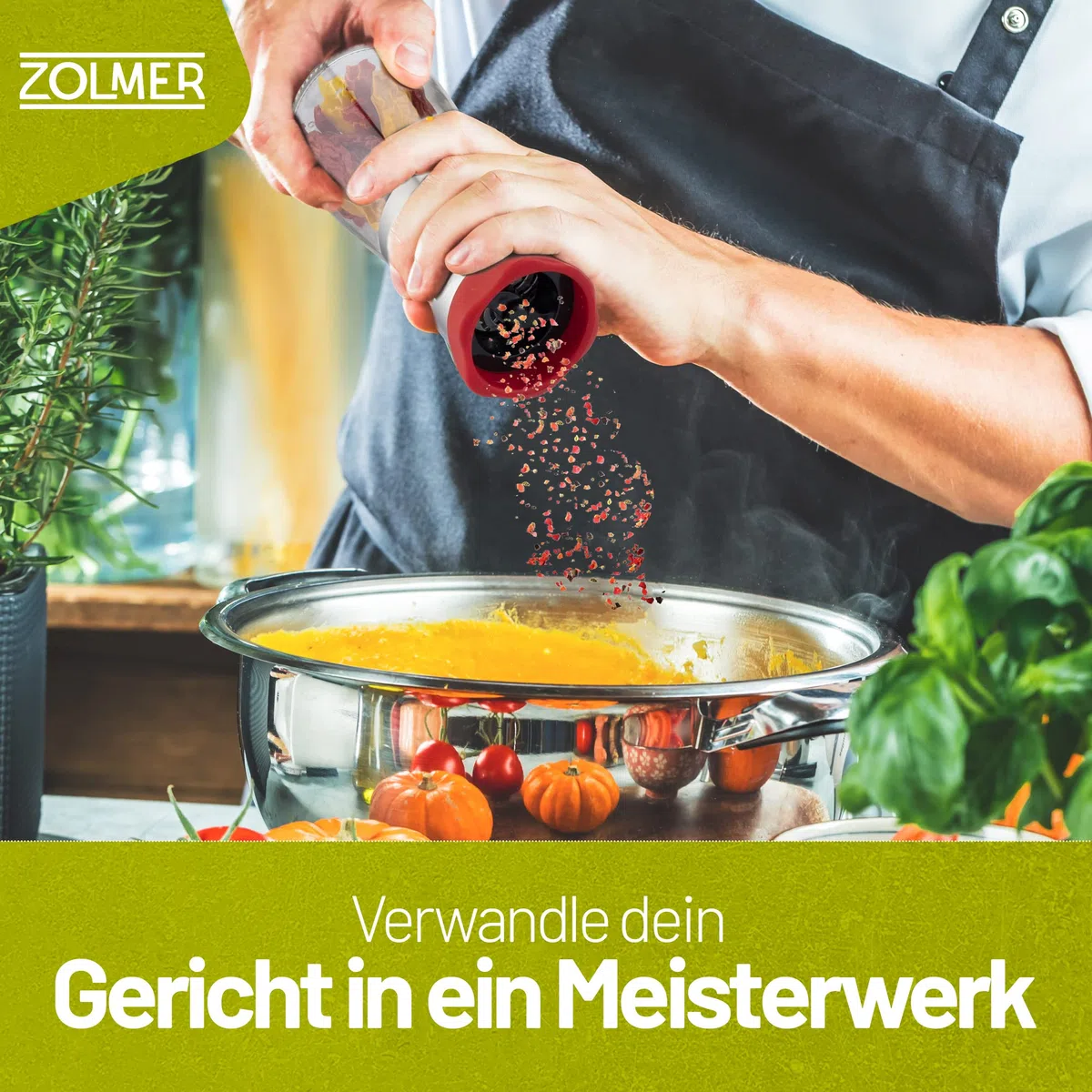 Chilimühle aus Edelstahl & Glas | Gewürzschneider Schneidwerk - Chilischneider für grobe Gewürze & Chili - Gewürzmühle Kräutermühle - mit Aroma-Schutzdeckel