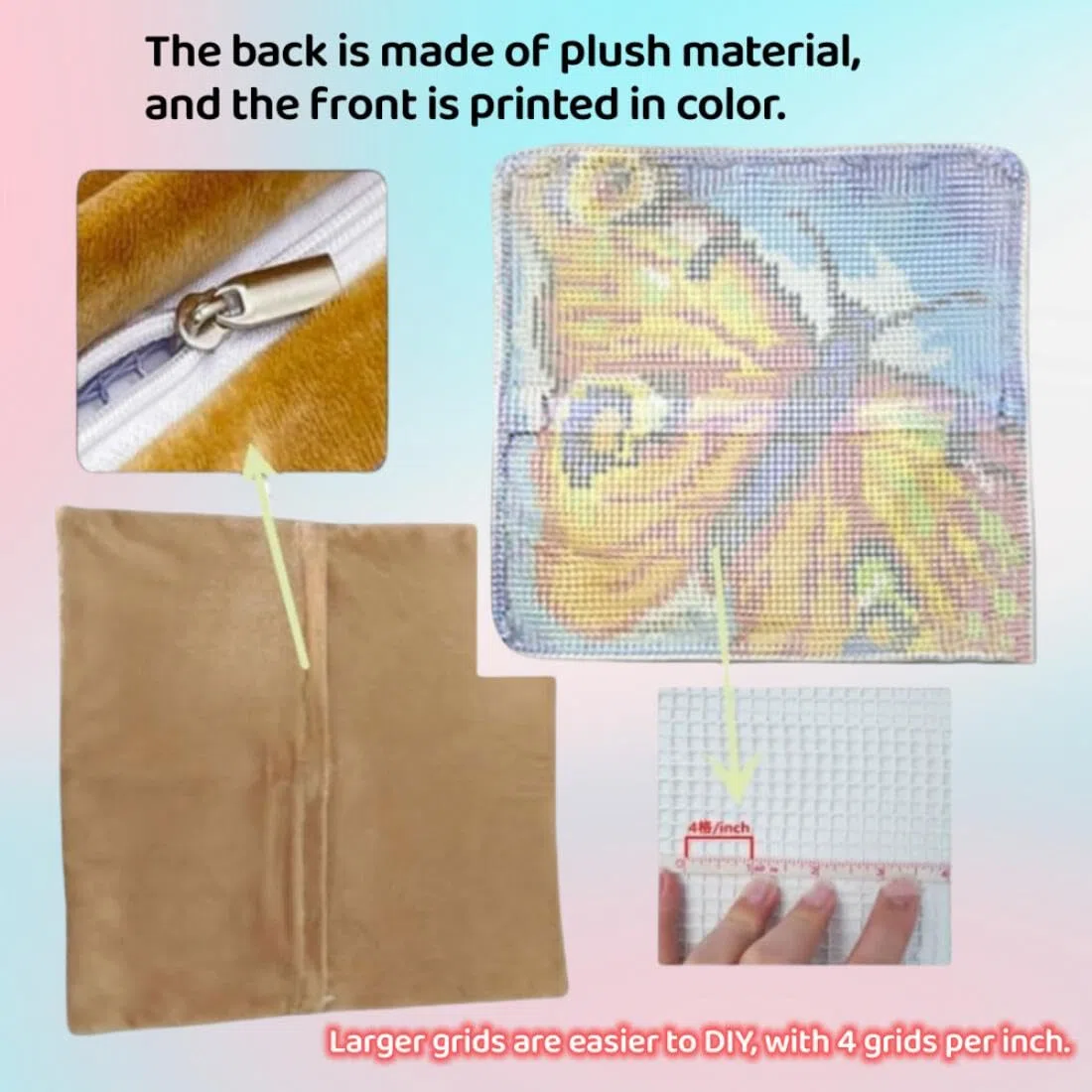 AMBATTERY DIY Knüpfen Set Kinder Affen Tierknüpfset Zum Selbermachen Eines Kissenbezugs Mit Werkzeug，Geeignet Für Kinder Und Erwachsene 17x17in