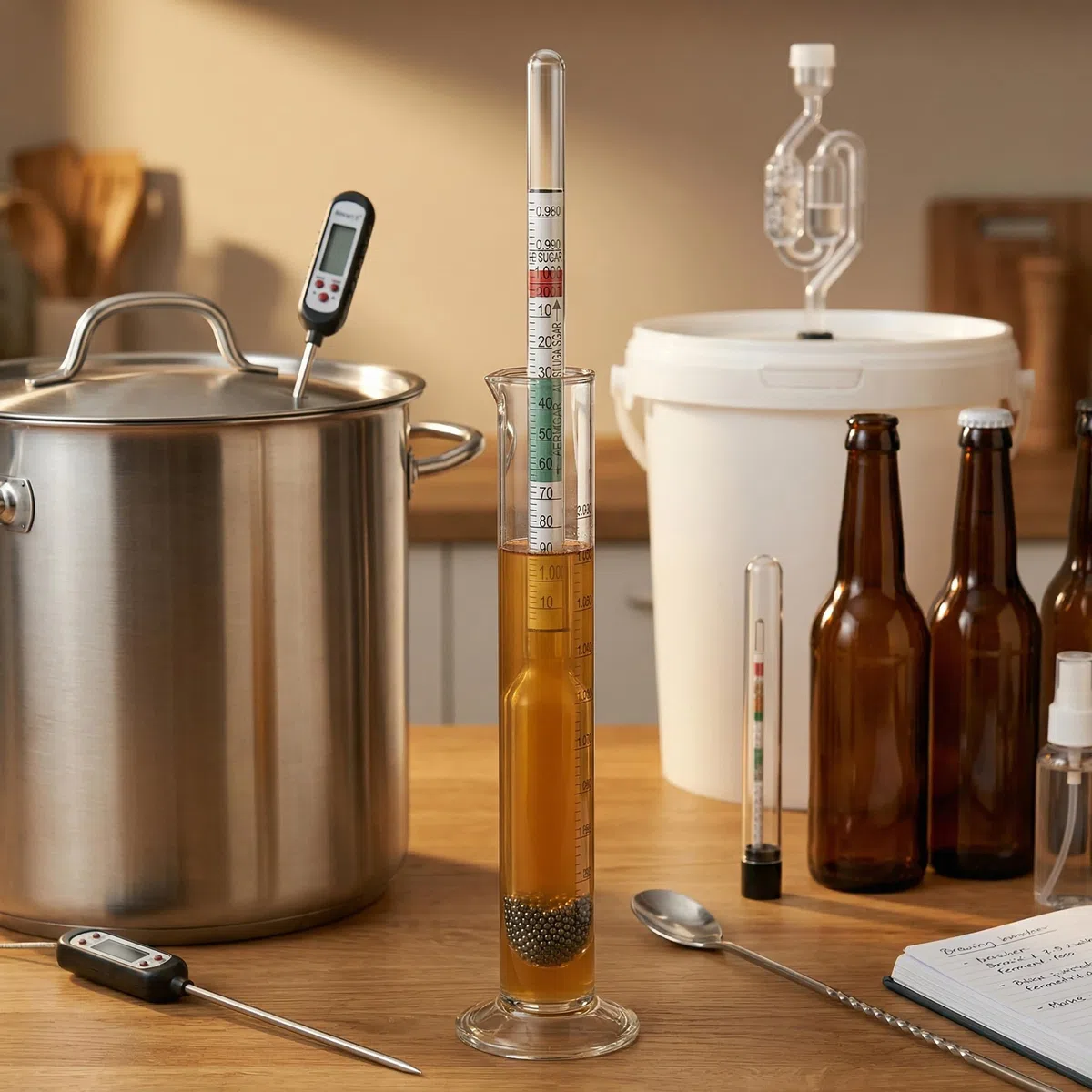 Lantelme Bier Aräometer Bierspindel aus Glas 17cm | Messpindel zur Bestimmung von Stammwürze Zuckergehalt zum Gärverlauf | für Bierherstellung Hobbybrauer | Deutsche Herstellung