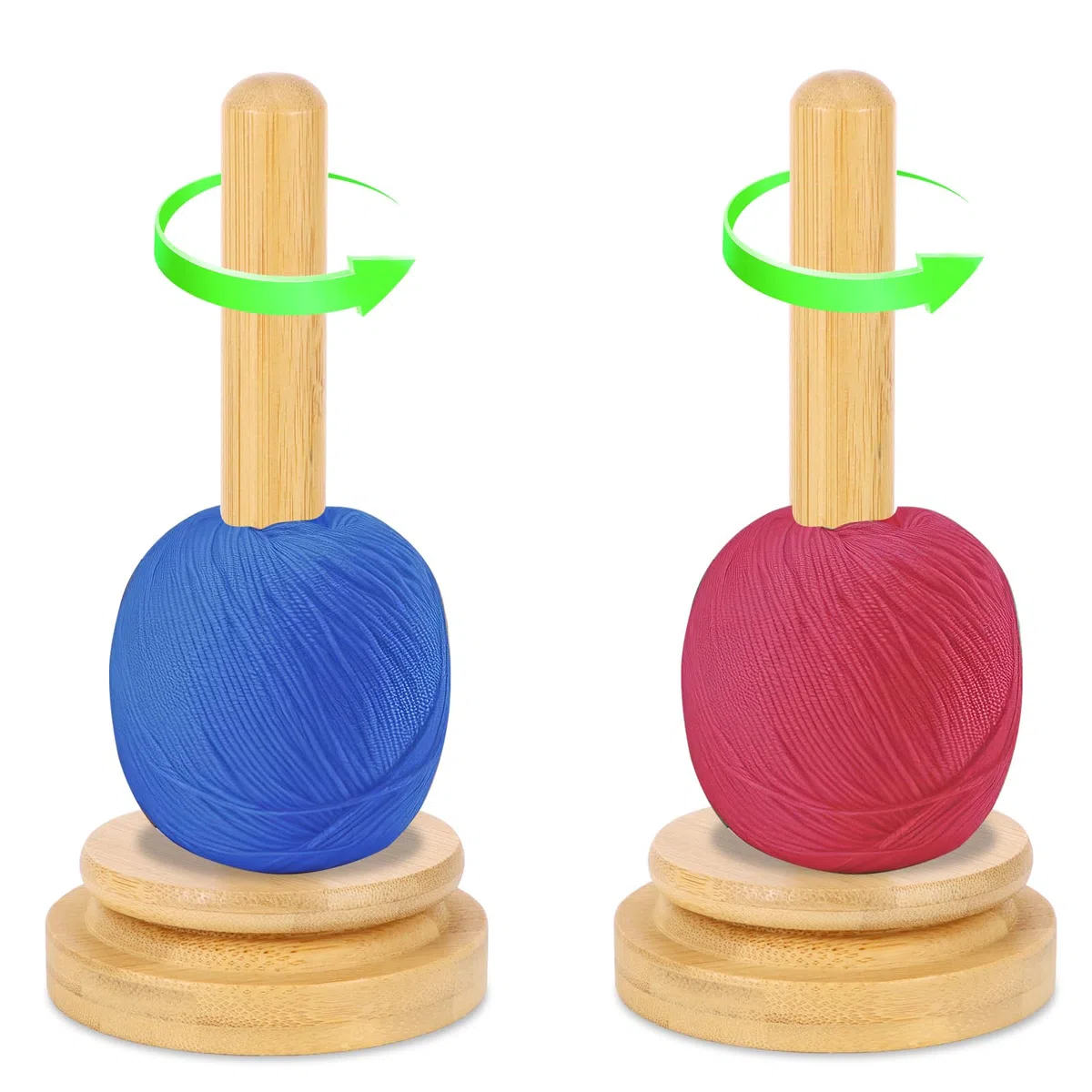 Wollabwickler Basic, 2 Stück Wollwickler Holz handgefertigt Wollabroller Wollknäuelhalter Rotierender Holz Geburtstagsgeschenk Garnrollenhalter für Großmutter und Mutter