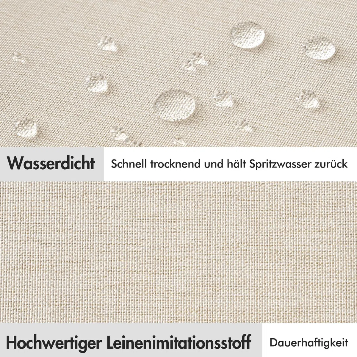 MIULEE Duschvorhang 180x200 Leinen Texturiert Gewellter, Duschvorhang Beige mit Schwarze Rand Hotel Luxus Wasserdicht Duschvorhänge, Antischimmel Waschbar Stoff Badvorhang für Badezimmer mit 12 Ringe