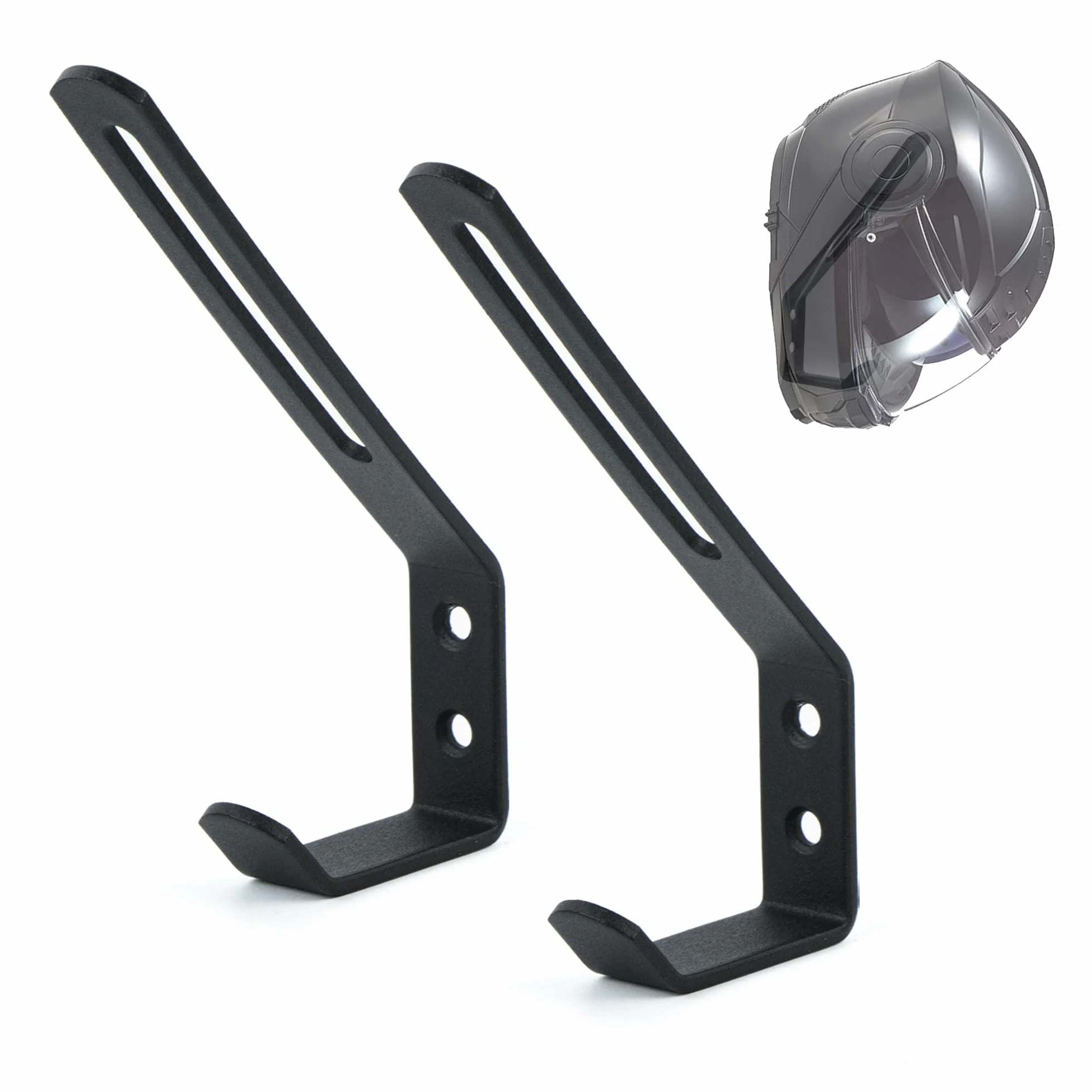 Helm Halterung Wand, 2 Stück Helmhalter Edelstahl, Halterung für Motorradhelm, Helmhalterung Wand für Aufhängen von Motorradhelm, Jacket, Handschuh, Schwarz