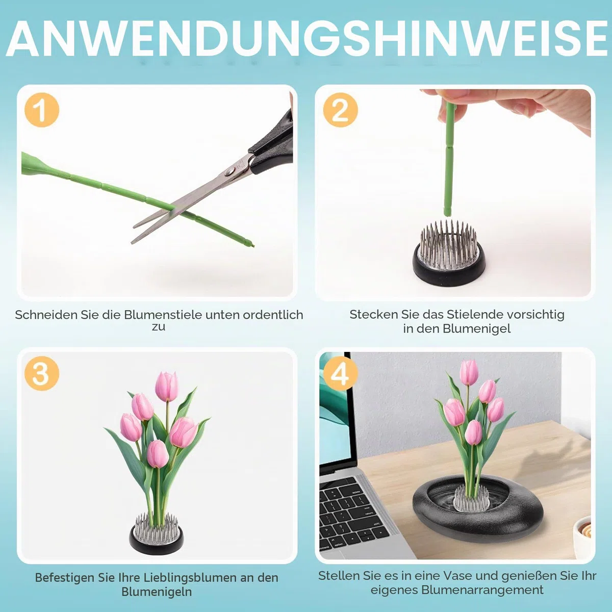 Folmywy Japanisches Keramik Ikebana Vasen Set mit 4cm Blumenhalter Kenzan Schwarz Kieselsteinförmiger Blumenarrangement Schale Blumenschmuck für Hochzeiten Teestuben Wohnkultur