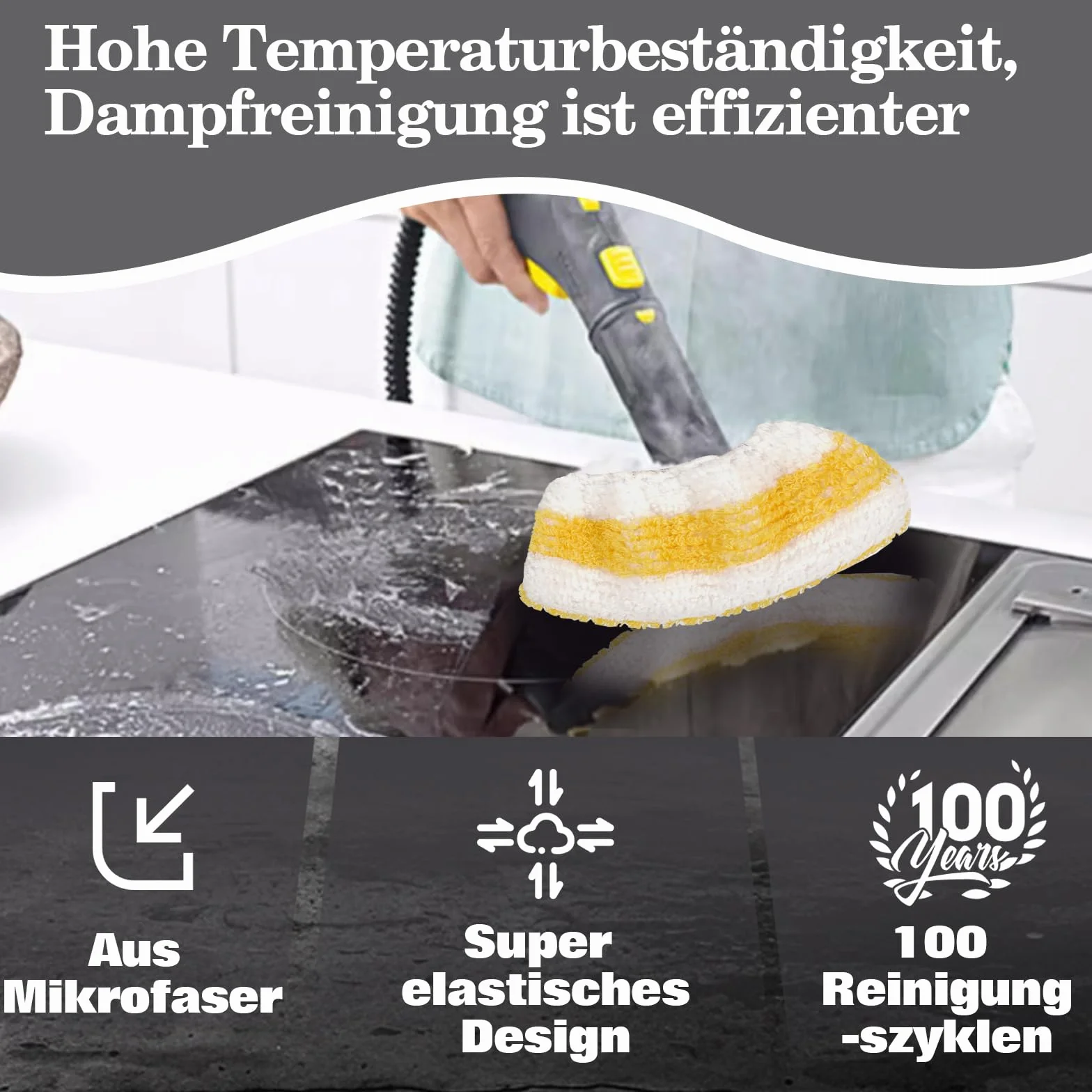 11 Stück Bürstenkopf Dampfreiniger Zubehör Kompatibel mit Karcher Dampfstaubsaugern SC1 SC2 SC3 SC4 SC5 SC7 CTK10