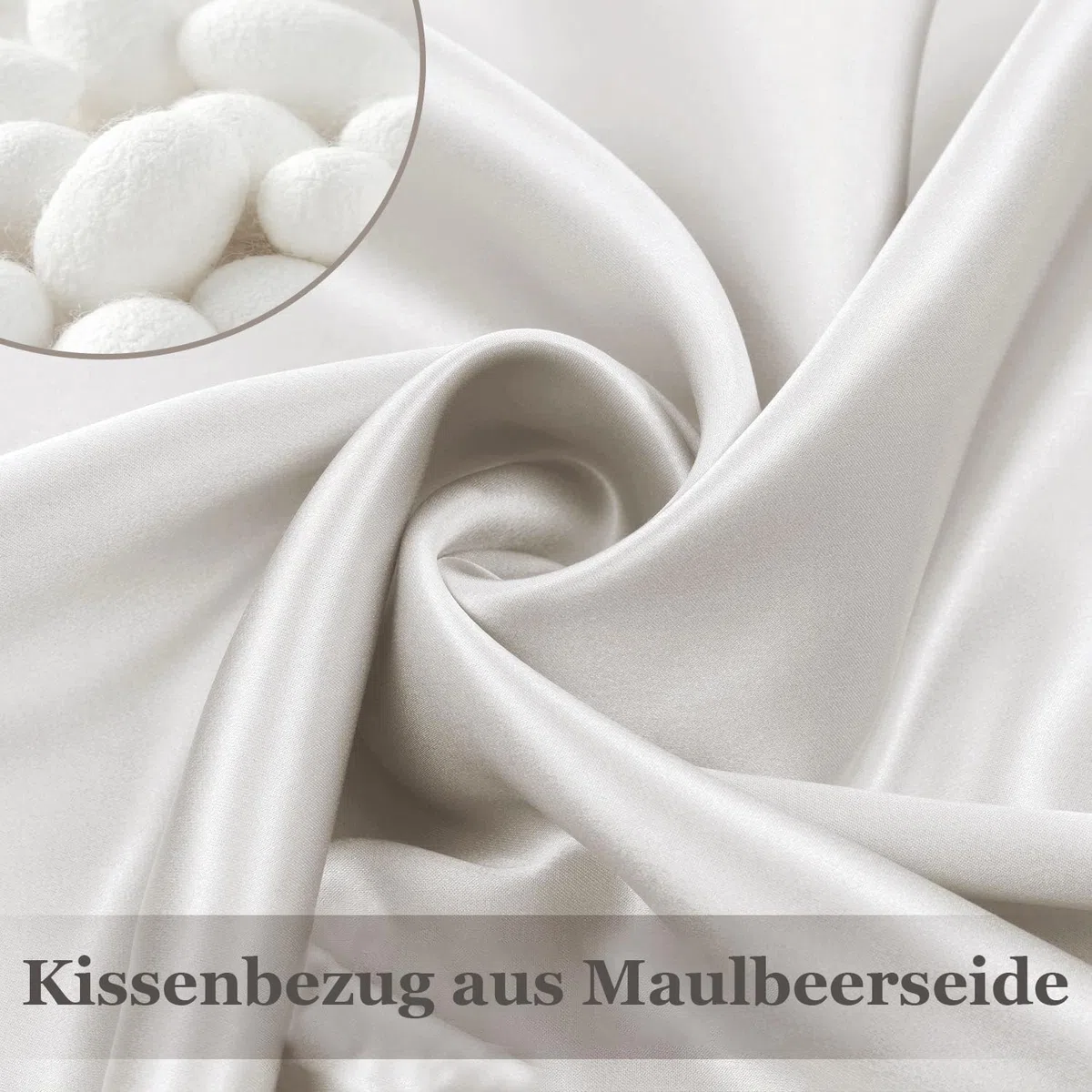 Adubor Seidenkissenbezug 40x80cm 100% Maulbeerseide Kissenbezugfür Haar und Haut - 22 Momme Seide - mit verstecktem Reißverschluss (Elfenbeinweiß, 1 Stück)