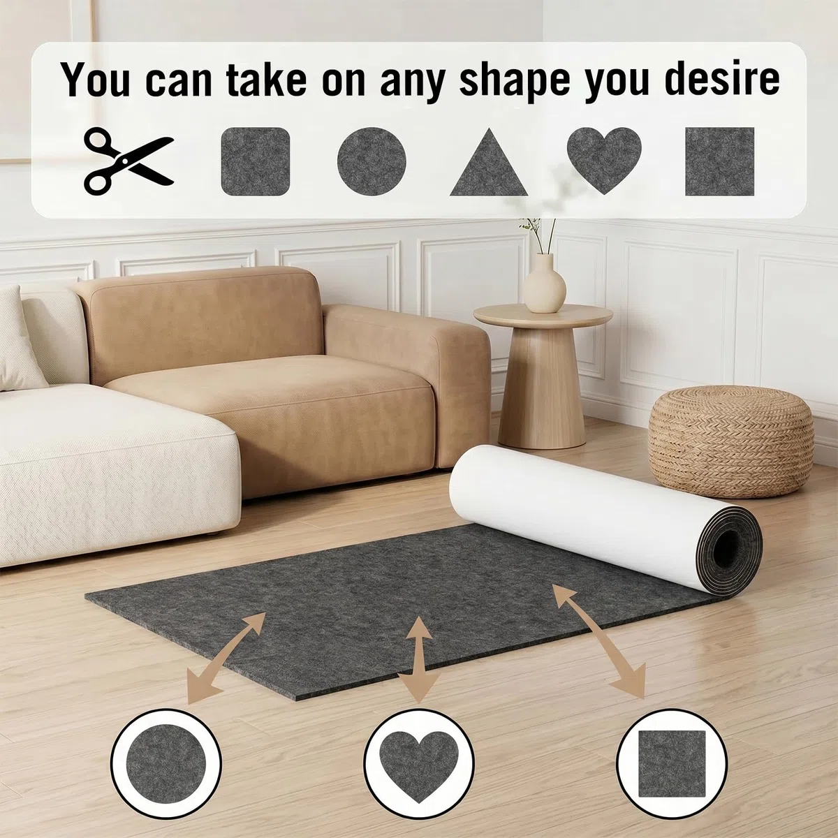 Felt Self-Adhesive Light 3 mm, 40 x 220 cm Adhesive Felt, Self-Adhesive, Felt Stretch Fabric, Non-Woven Self-Adhesive Felt Fabric for DIY Box Liner, Couch, Table Legs, Cup Mat (Dunkelgrau)