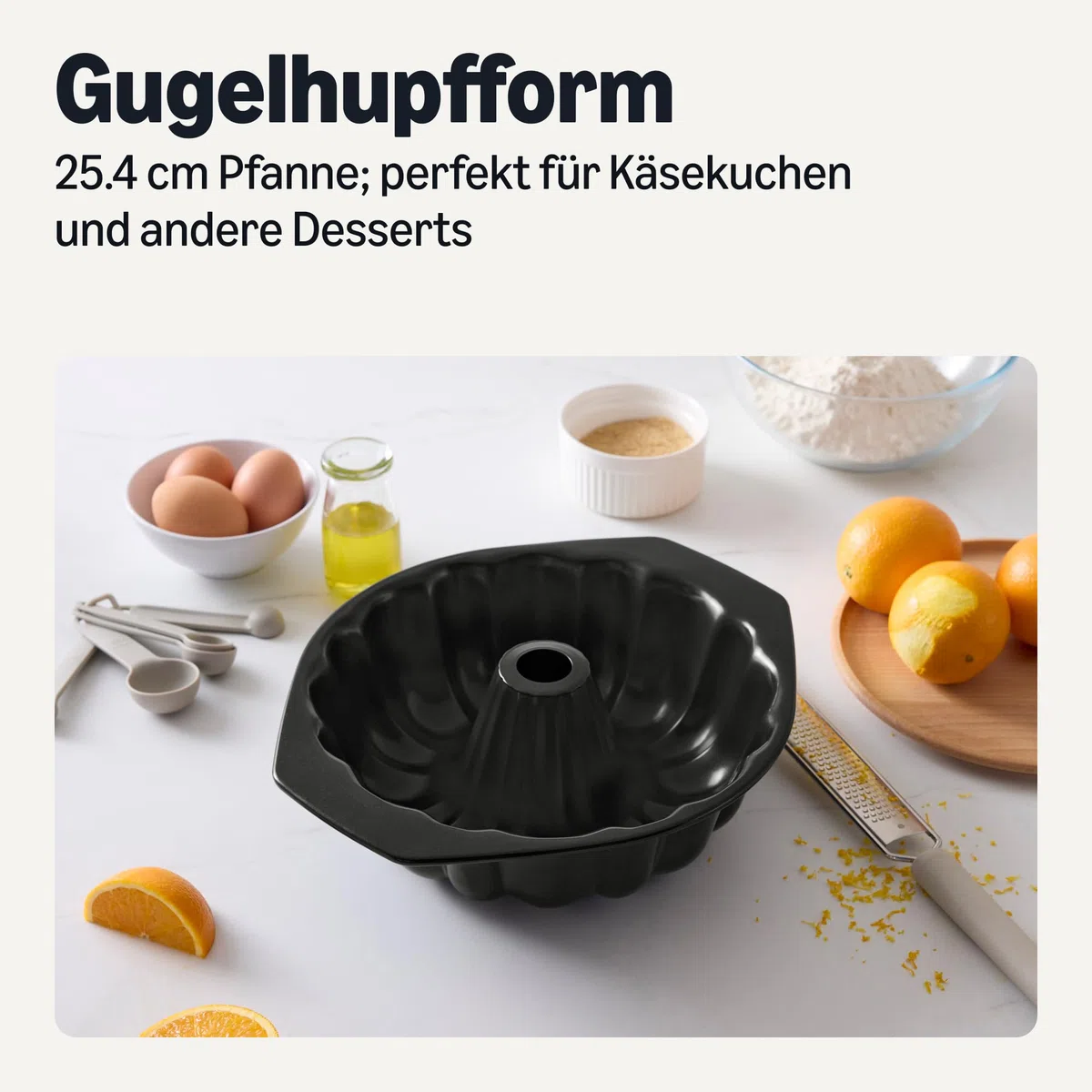 Amazon Basics Antihaft-Kuchenform mit Riffelung, spülmaschinen- und ofenfest, 25,4cm, schwarz