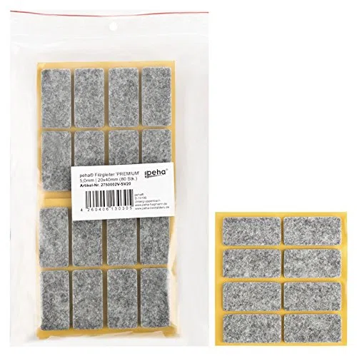 haggiy Stuhlgleiter - Möbelgleiter selbstklebend - 5,0 mm stark, 20 x 40 mm (80 Stk.)