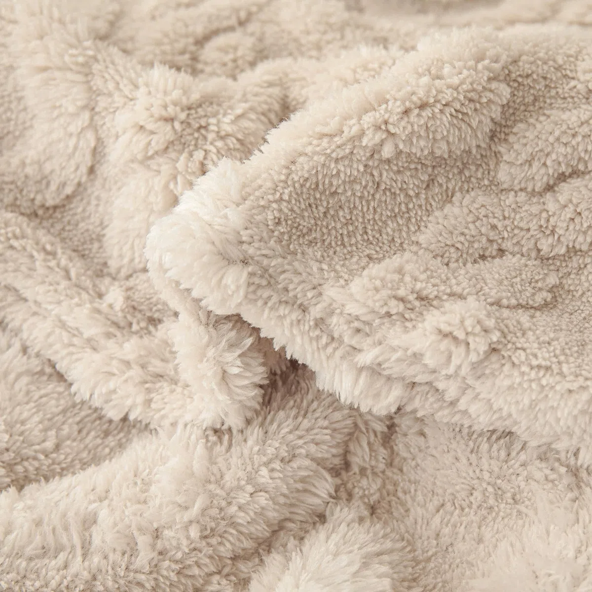 WONGS BEDDING Kuscheldecke Flauschig 150x200 Wohndecke Lammdecke Flauschige Weiche Sofadecke Fleecedecke Couchdecke Warme kuscheldecke für Bett Sofa, Beige