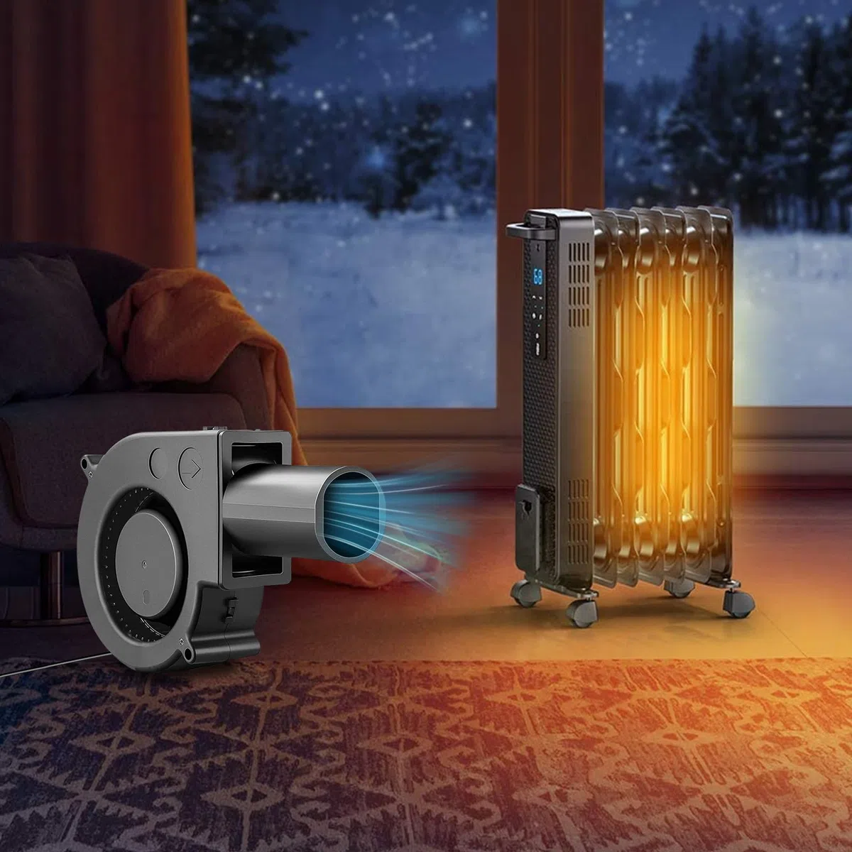 Radiallüfter 12V Gebläse Lüfter: RadialLüfter mit Drehzahlregler, 220V Turbinengebläse, KühlungLüfter für Haushaltsgeräte, Lüfter für Heizgeräte Grill BBQ Picknick (Kleine)
