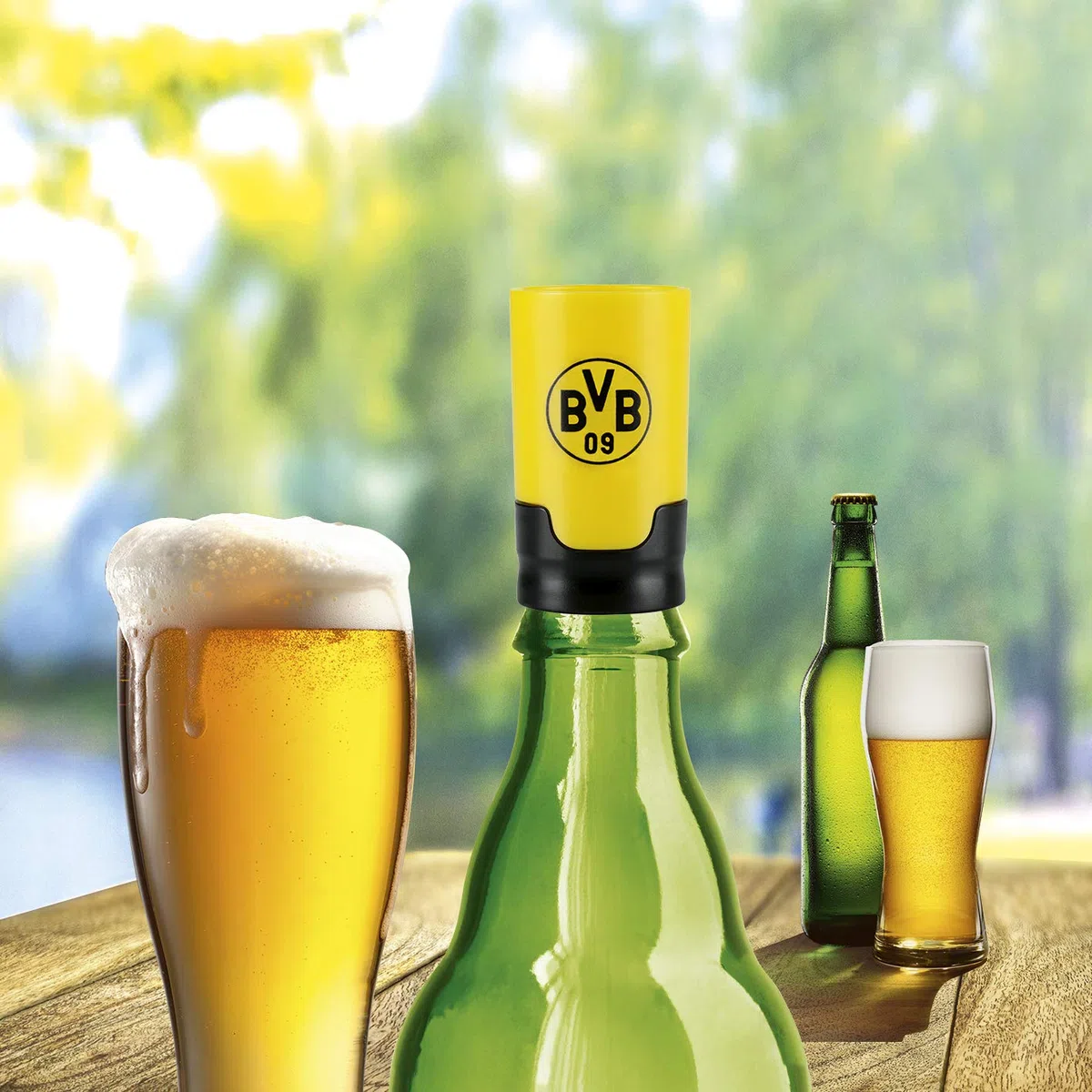 Taste Hero Flaschenaufsatz für Bier 3 Stück Fan-Edition BVB Borussia Dortmund | Macht jede Bierflasche zum Zapfhahn | Für Glas- und PET-Flaschen, spülmaschinengeeignet