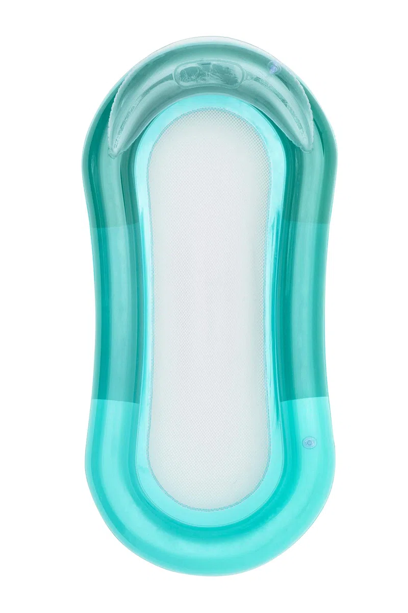 Brandsseller Luftmatratze 160x84 cm Badematratze Wasserhängematte mit Netzeinsatz und abnehmbaren Kopfteil aufblasbar - Grün