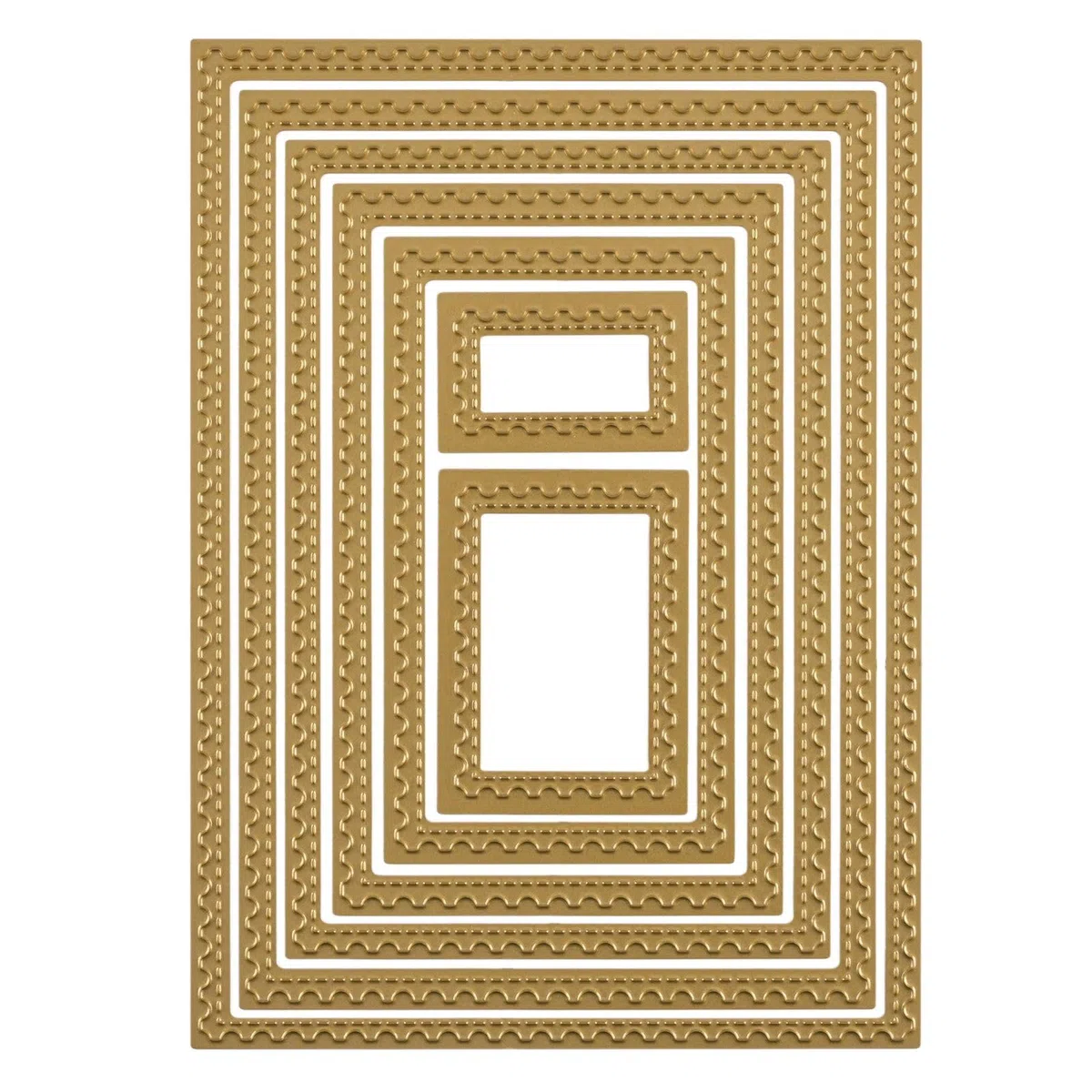 Vaessen Creative Stanz- und Prägeschablonen Briefmarken mit Stickrand - 7 Cutting Dies - Bastelzubehör für Stanzmaschine, Karten Basteln und Scrapbooking