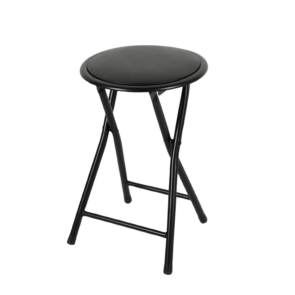PRATIK Hocker, faltbar, PVC, Schwarz, 30 x 30 x 45 cm