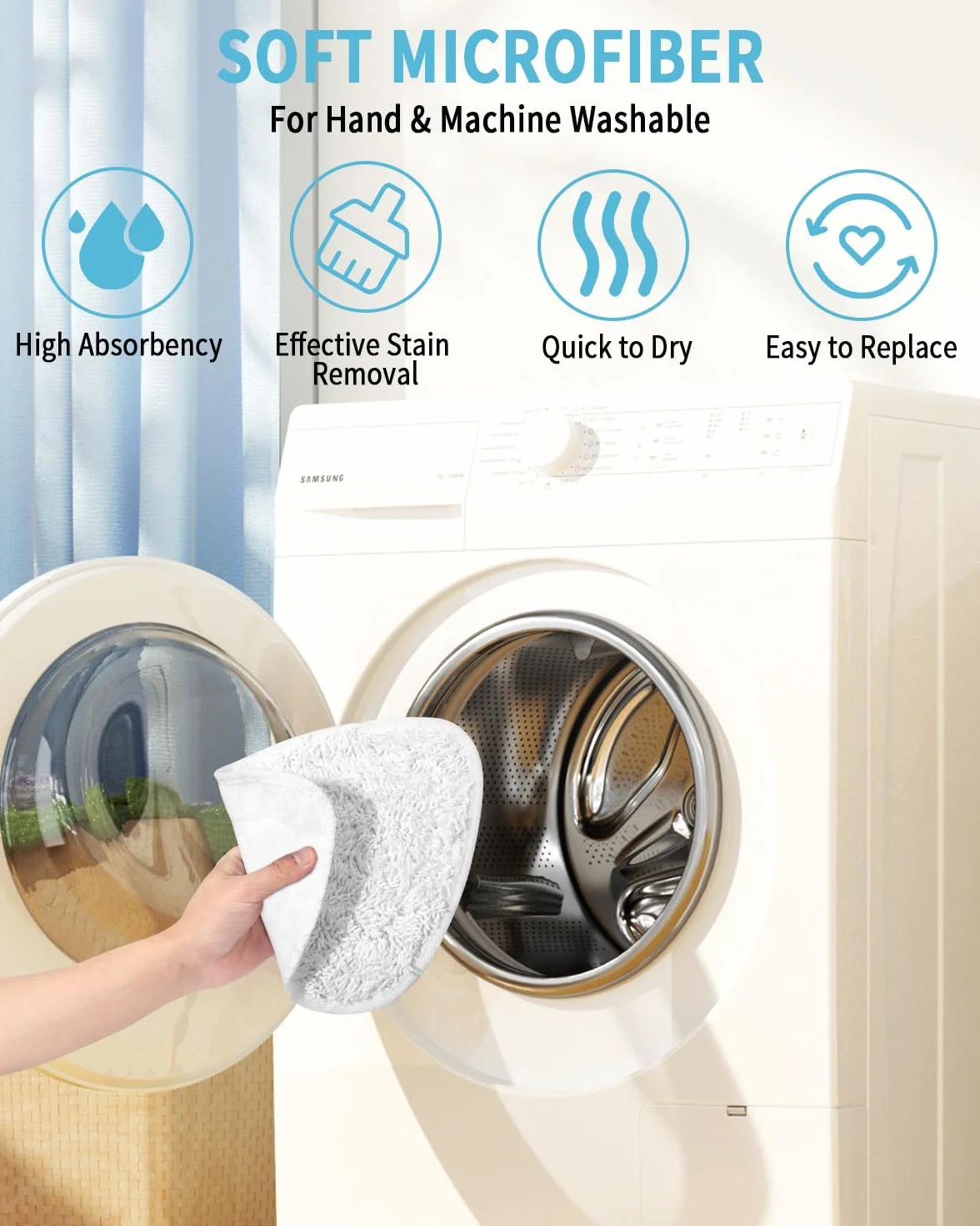 10 Stück für Vileda Dampfreiniger Ersatzbezug, Kompatibel mit Vileda Steam Dampfreiniger, Vileda Steam Plus Dampfreiniger, Mikrofasern Maschinenwaschbar Ersatzbezug für Vileda Steam