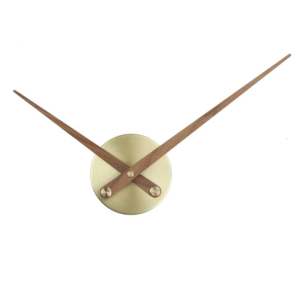 Timelike 3D-Uhrzeiger, Große Wanduhrzeiger, nadelförmig, Für Wanduhren zum selber Bauen, Dekoration, Quarz-Uhr-Mechanismus (Golden+wood-10CM)
