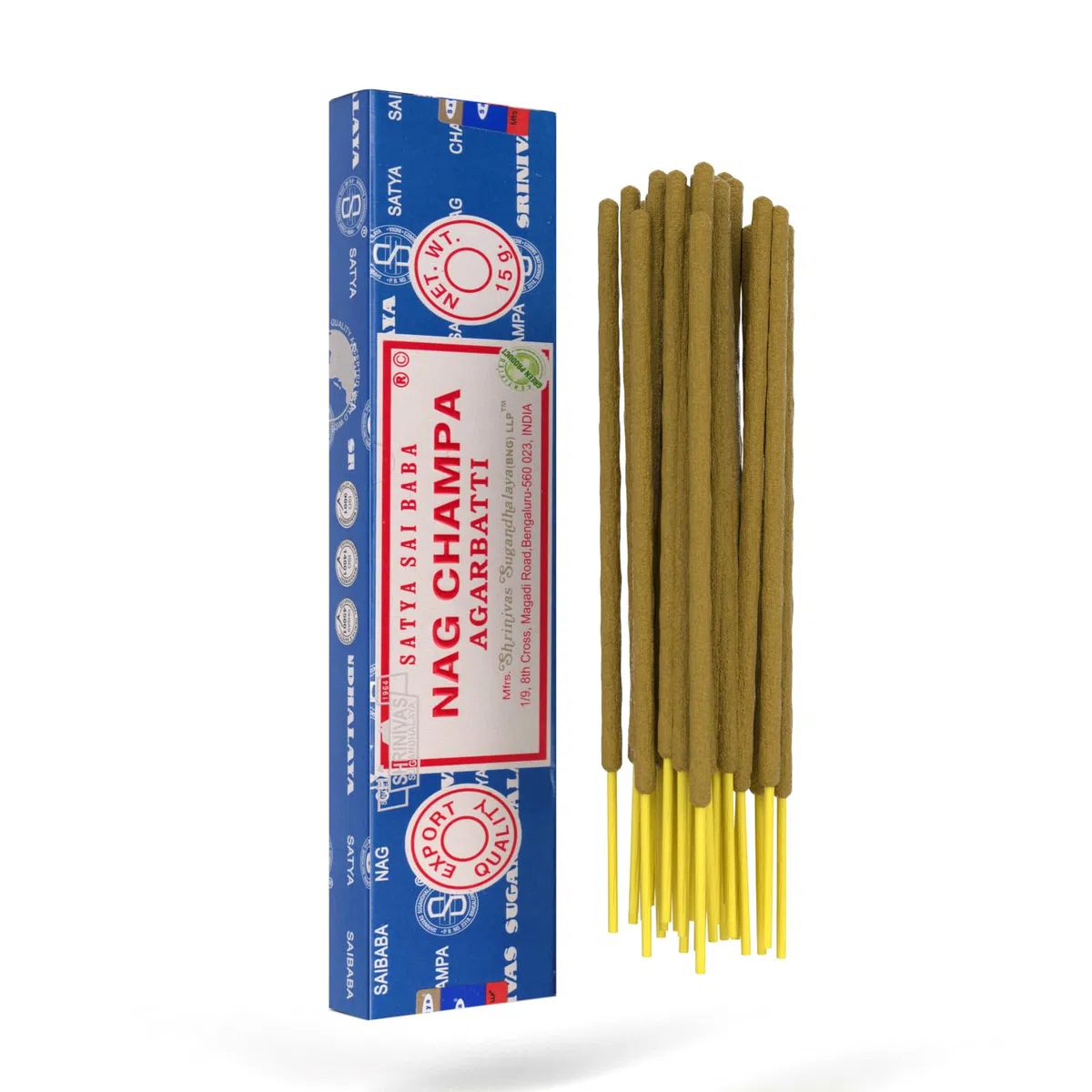 Satya Nag Champa Räucherstäbchen Räucherwerk Agarbatti Incense Sticks Handgerollt in Indien (12 Packungen je 15 Gramm)