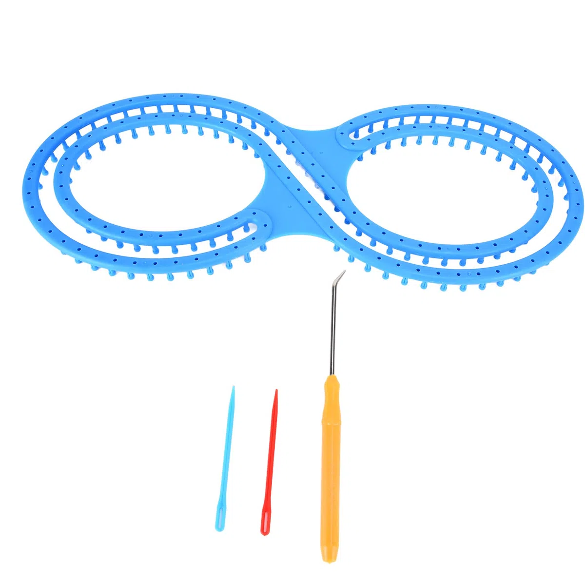 Ejoyous Strickwebstuhl, 8-f?rmiges Strickrahmen Webstuhl-Kit Lange Strickringe mit H?kelnadeln Knitting Set Strickring Set f¨¹r DIY-Decken Socken Schals M¨¹tzen Basteln