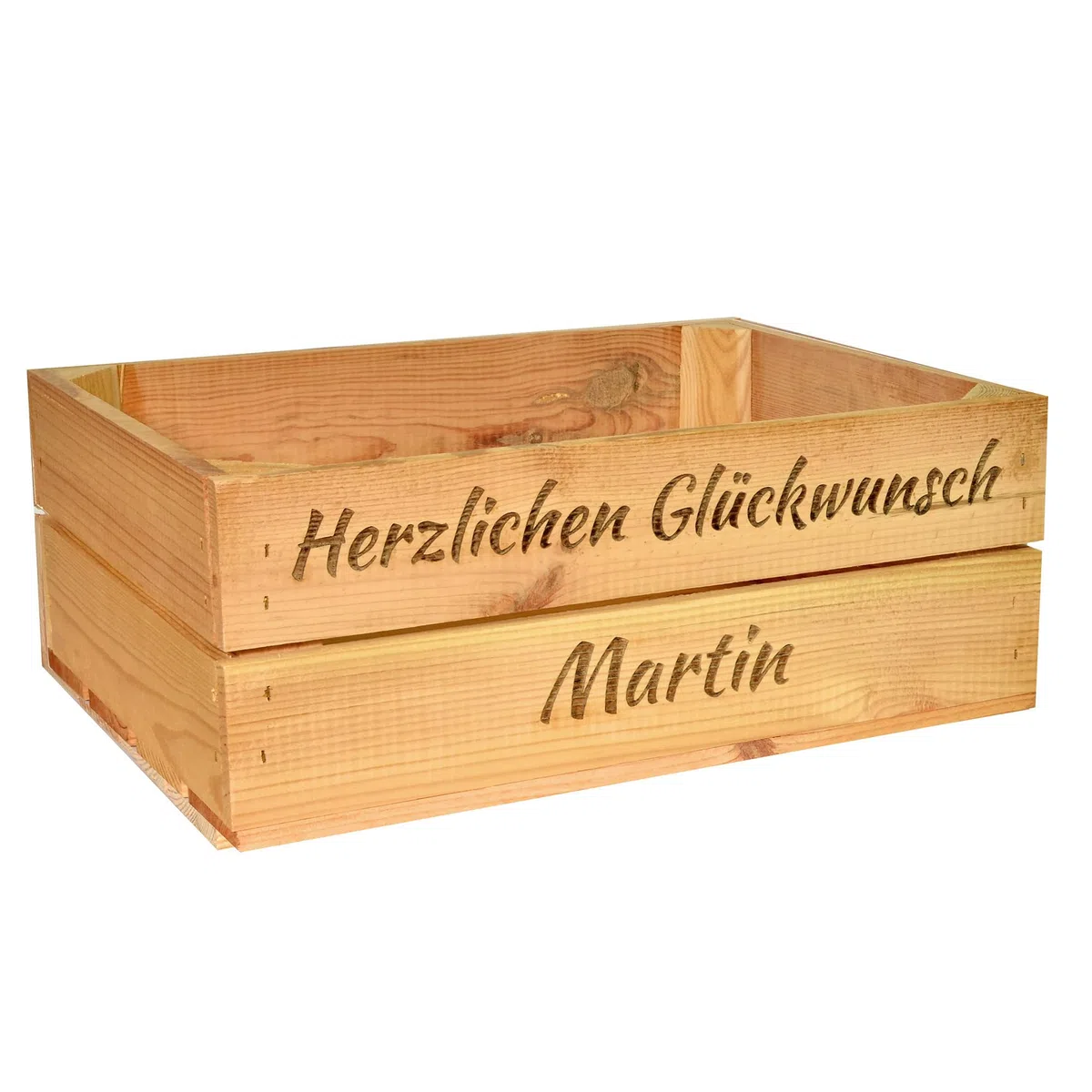 Holzkiste Personalisiert mit Wunschtext für jeden Anlass - Gravierte Erinnerungskiste Geburtstag Rente Abschied Hochzeit Geburt