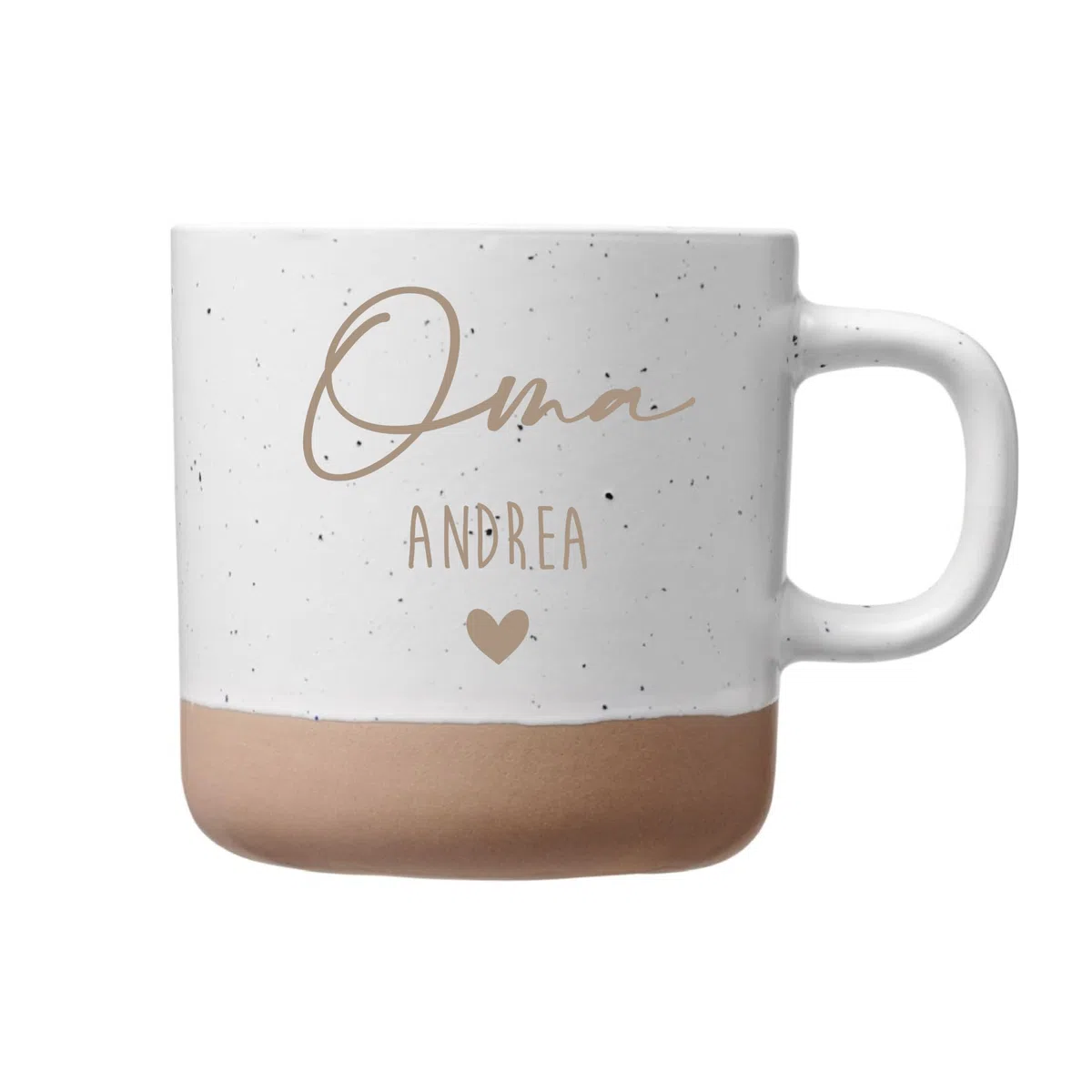 Personalisierte Tasse für Oma mit Name & Herz – Beste Oma Tasse Keramik 360 ml Geschenk Großmutter zu Weihnachten, Geburtstag, Muttertag oder Nikolaus – Personalisierter Kaffee & Teebecher