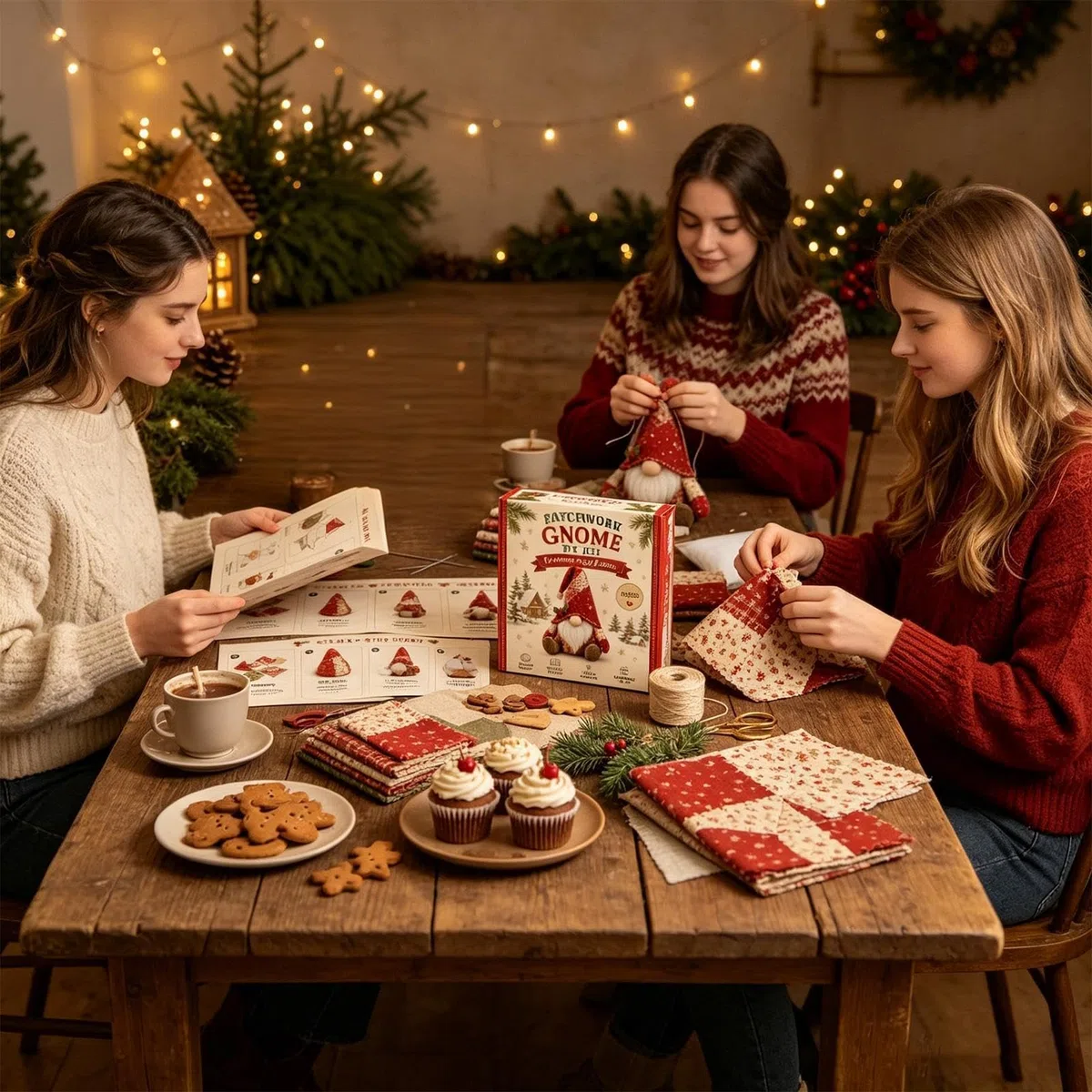 Generisch Wichtel-DIY-Stoffset, Stofftier-Näh-, handgefertigtes Wohndekor-Geschenk für Bastelliebhaber, Jugendliche und Erwachsene