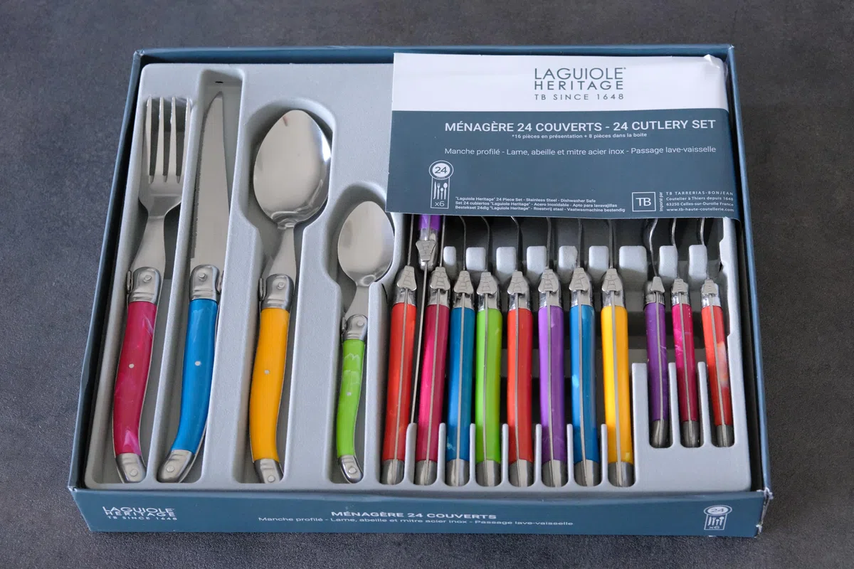 Laguiole Production 438580 Ménagère 24 Pièces Acier Inox ,farblich sortiert