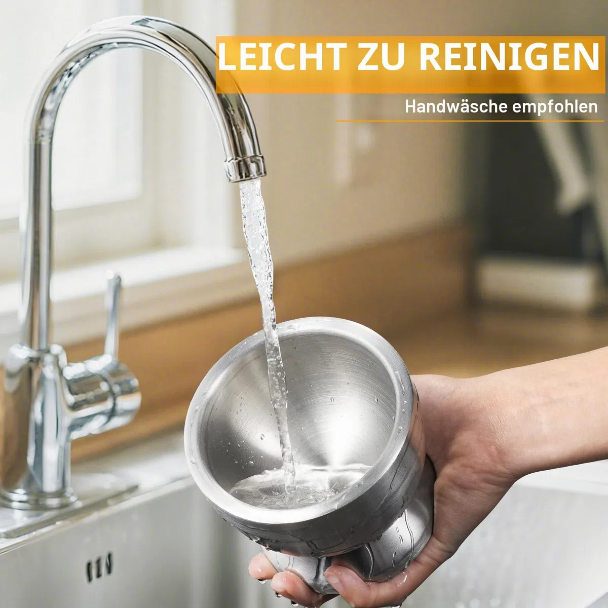 Sopito Mörser mit Stößel, 250ml Mörser mit Stößel Klein Edelstahl Lebensmittelecht Pestle and Mortar Stainless Steel, 10cm (3.9") Durchmesser