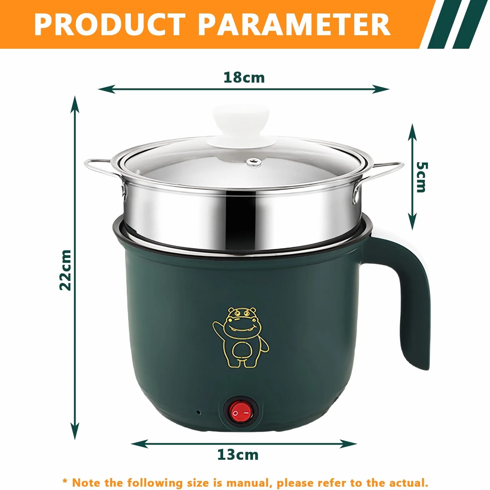 Elektrischer Hot Pot Mit Dampfgarer, Elektrische Hot Pot 1.5l, Tragbare Mini Antihaft Multikocher, Schneller Ramen Kocher, Tragbare Antihaft Topf Für Zuhause, Büro, Schlafsaal