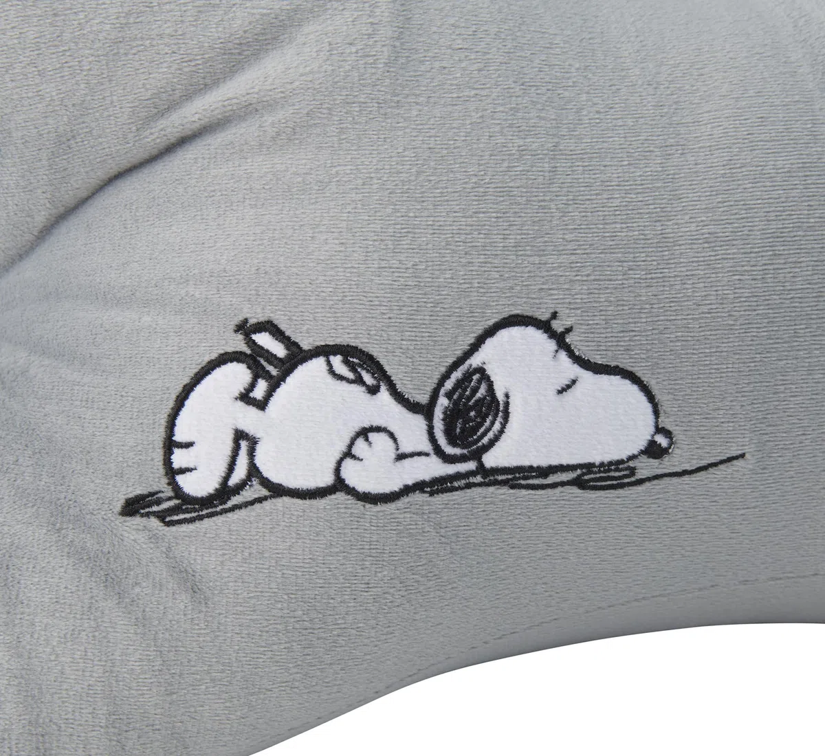 United Labels The Peanuts Snoopy Leseknochen - Nackenkissen Nackenrolle Lesekissen Kissen Stützkissen für Bücher und Tablets Grau 40 x 20 cm