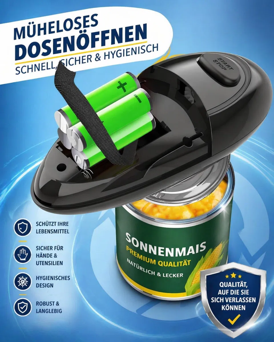 Elektrischer Dosenöffner, One Touch Automatisch Kabellos, Glatte Schnittkante Sicher, Für Senioren Schwache Hände, Öffnet Alle Dosengrößen Einfach