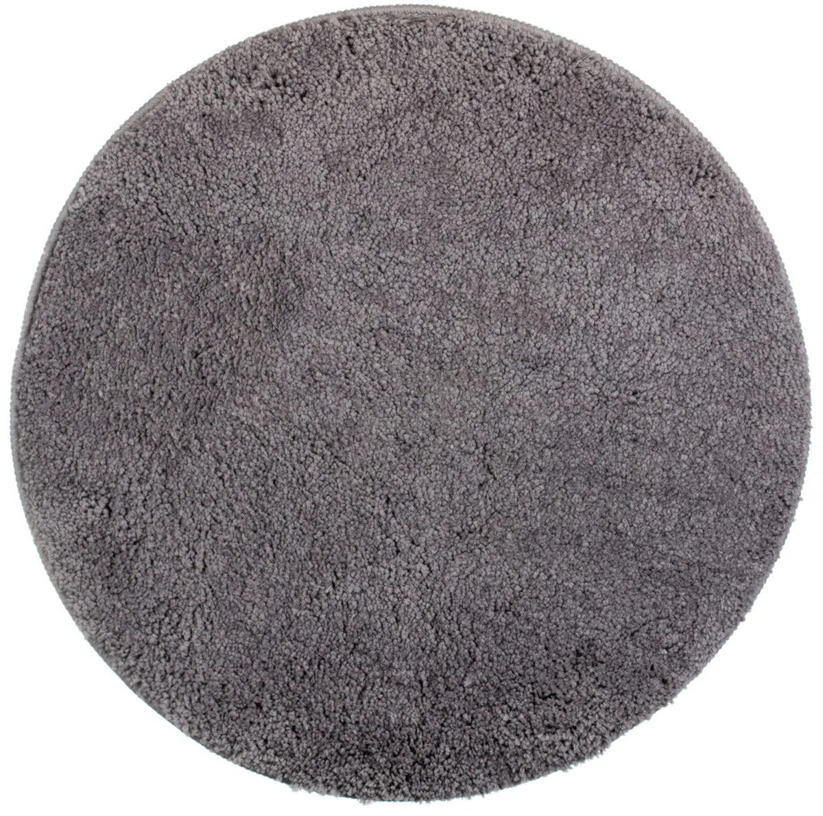 Brandsseller Badezimmerteppich Ø 60 cm Badvorleger Badematte Badteppich rund Chenille rutschfest saugstark maschinenwaschbar - Grau