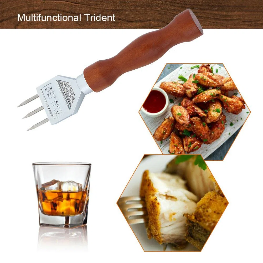 Edelstahl Eiszerkleinerer Mit Holzgriff, Eispickel Set Ice Crusher Tool Bar Breaking Ice Zubehör Brechen Eis Eishacker Küchenwerkzeug Entfernung Chipper Eisfischen Eiswerkzeug Cocktail Restaurant