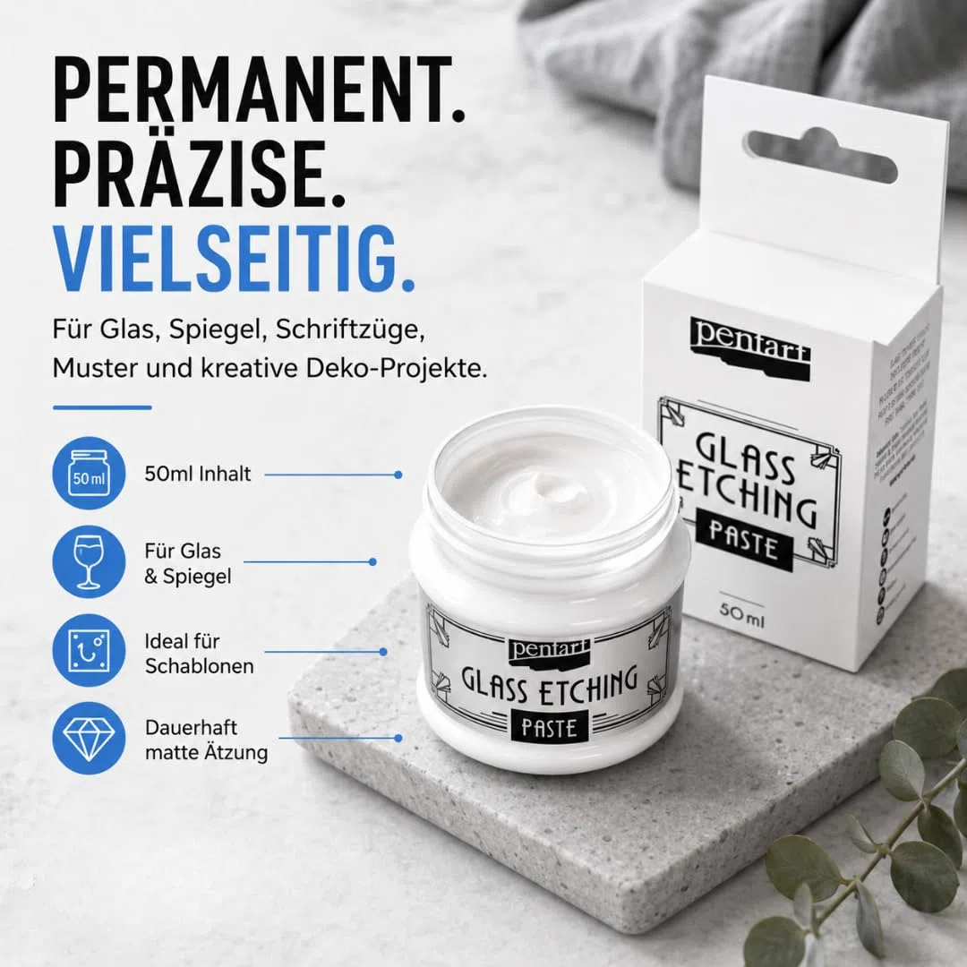 Zita's Creative Glasätzungspaste 50ml - Frosteffekt, Glasätzpaste - DAS ORIGINAL! Glass Etching paste, Ätzpaste, Frosteffekt