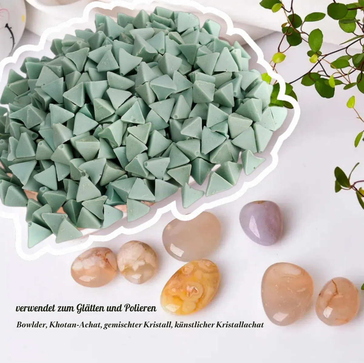 Tumbling Media, Schmuckpolieren Polierer, 10 * 10mm Dreieck Form Schleifmittel Polierschleifwerkzeug, Schleifzubehör für Tumbler-Vibrationsmaschinen, Füllmedien（455 g）