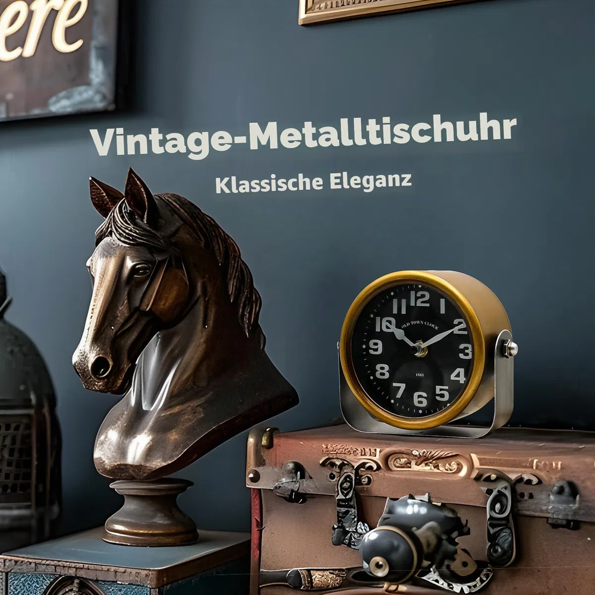 YOUKI Vintage Standuhr klein Tischuhren kaminuhr,Standuhren Analog Kaminuhren,Tischuhr Retro, Batteriebetrieben Leiser Betrieb Ohne TickenSchlafzimmer und Wohnzimmer