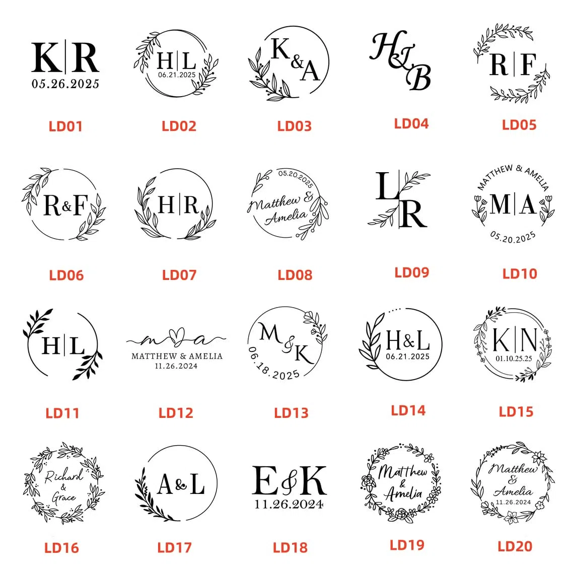 Personalisierter Hochzeits-Prägestempel – Initialen-Präge-, Umschlag- und Einladungspräger, individueller Logo-Stempel