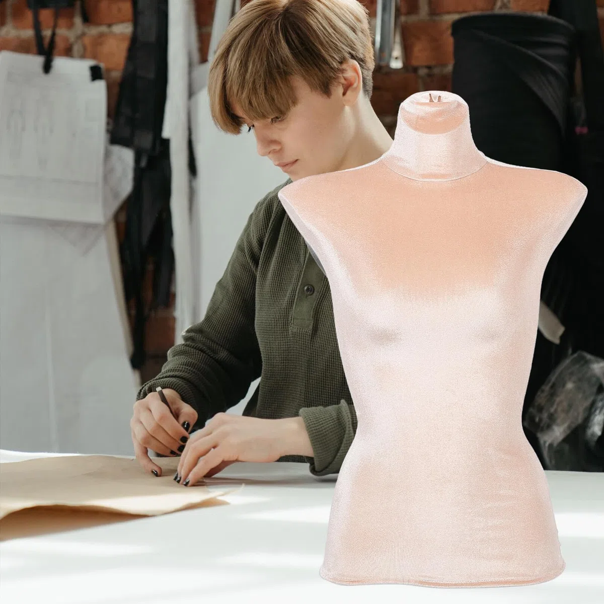 OUNONA Samt Stoffbezug Für Kleiderpuppe Ersatz Halbtorso 32X11 Zoll Ideal Für Schaufensterpuppen Zubehör Im Einzelhandel