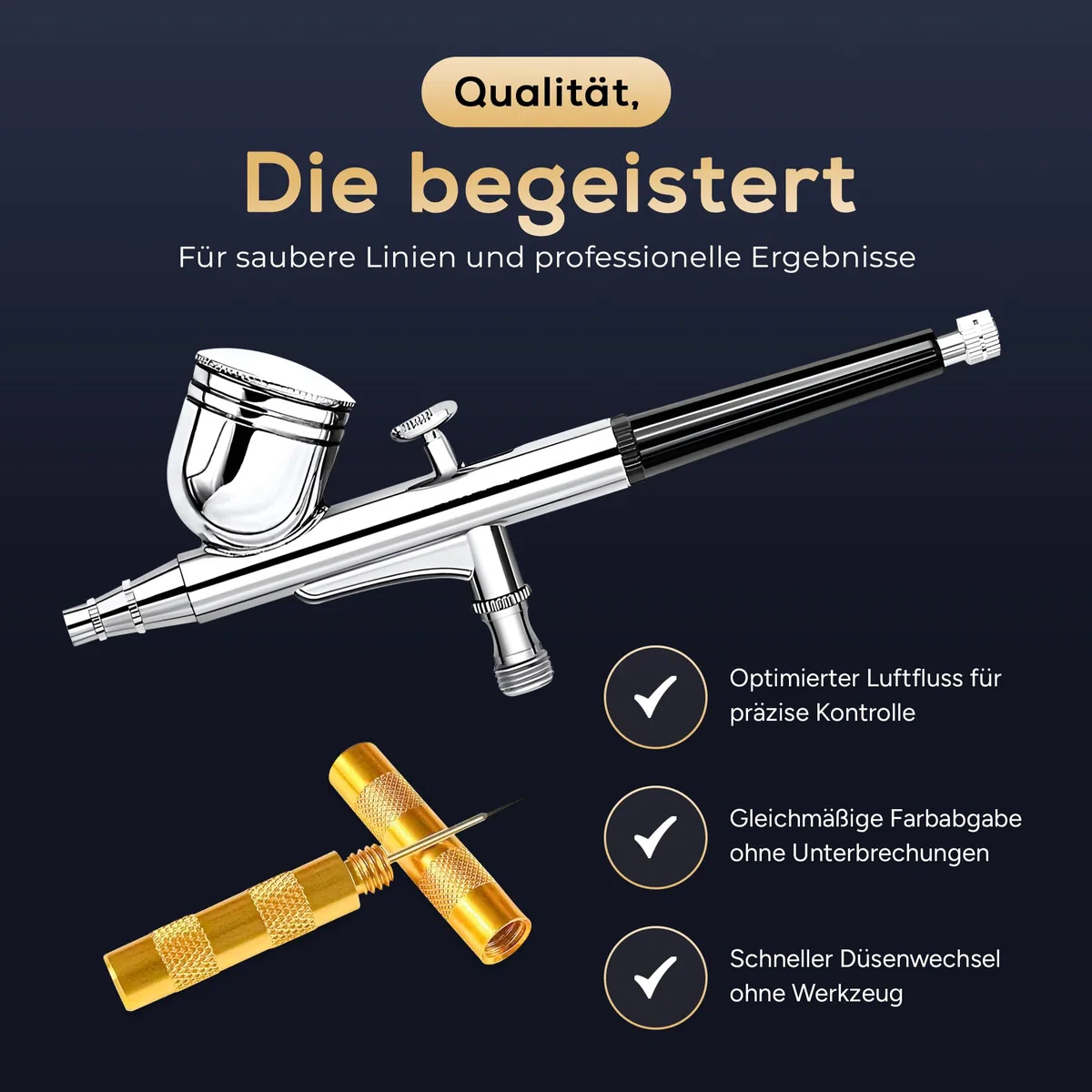 AG-230S Airbrush Pistole Double-Action-Funktion Airbrush-Set Pistole, Düse & Nadel, Komplettset für Profis & Anfänger Ideal für Modellbau, Nailart, Tattoo, Kuchen Dekoration & DIY-Projekte
