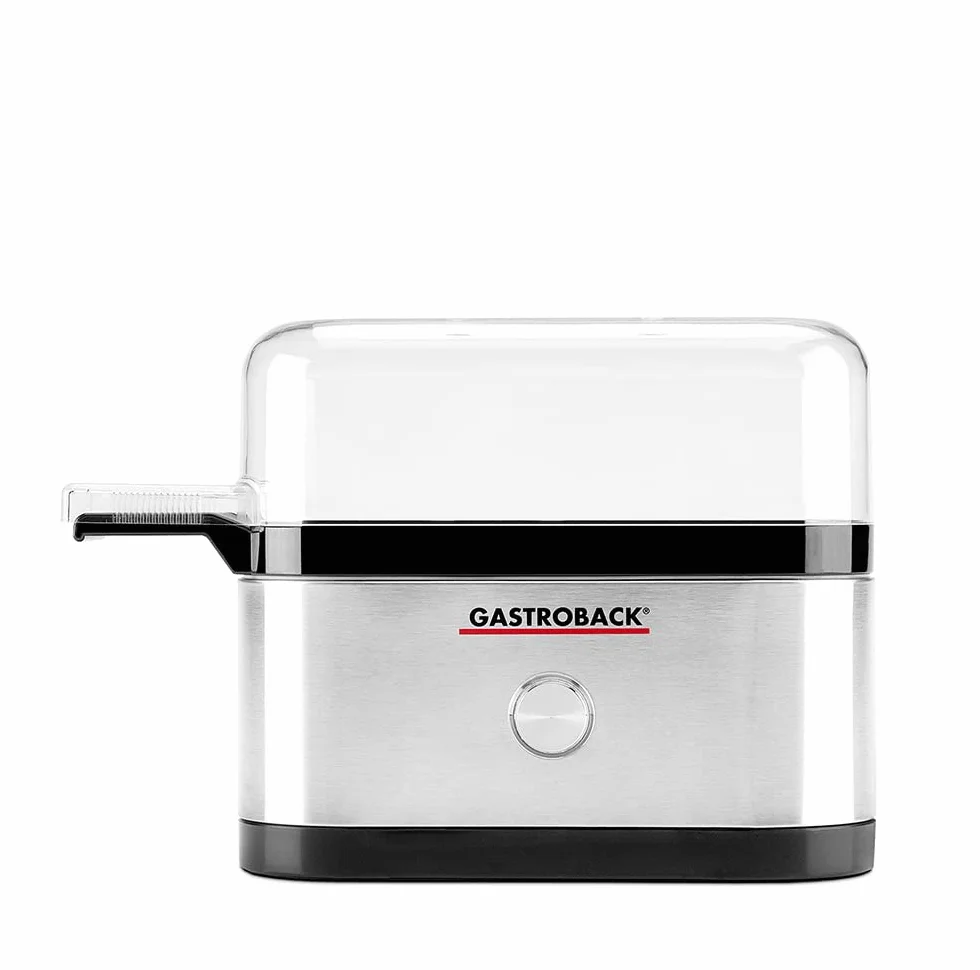 GASTROBACK Mini Eierkocher 3 Eier inkl. Eierpiekser Eierstecher - Egg Boiler / Egg Cooker - Eierhalter zum Kochen - Perfekt weich gekochte Frühstückseier - Egg Poacher für Pochierte Eier mit Eipick