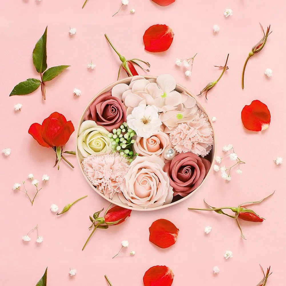 JiNks Rosenbox Seifenblume Seife Rose Blume, Rosenseifenblume Geschenkbox,Gefälschte Blumen-Geschenkbox,Romantisches Geschenk für sie am Muttertag, Jahrestag, Geständnis, Valentinstag, Weihnachten