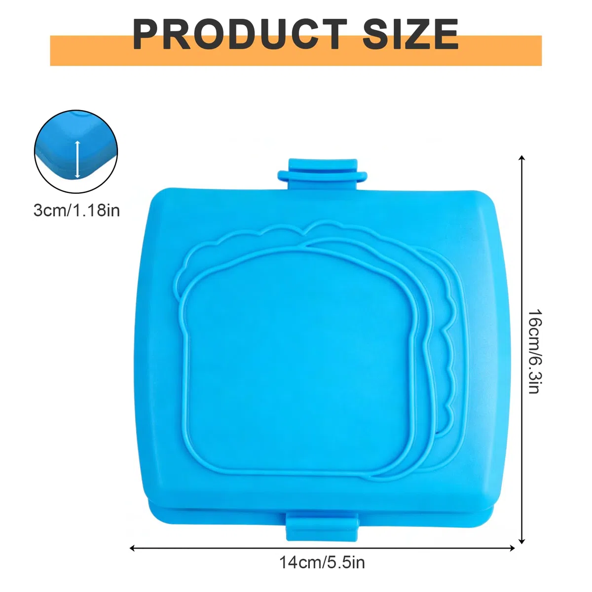 Sandwichmaker Mikrowellen, Silikon Sandwichtoaster 16 x 16 cm, Kontaktgrill Abnehmbare Platten und Silikonschale, Plattengriller zum Bacon Sandwich Panini Grillen Toastie (Blau)