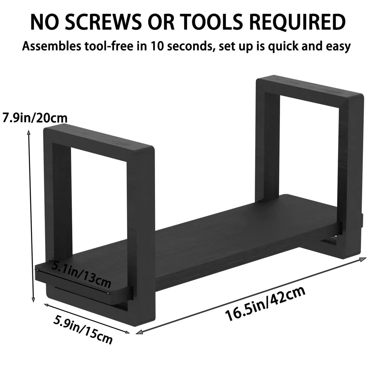 Verstellbares Desktop-Bücherregal Tischregale, Holz Regal ständer Aufbewahrungsorganisator, Erweiterbar Display Regal Rack,Schreibtischregal für Home Office Schule (Schwarz)