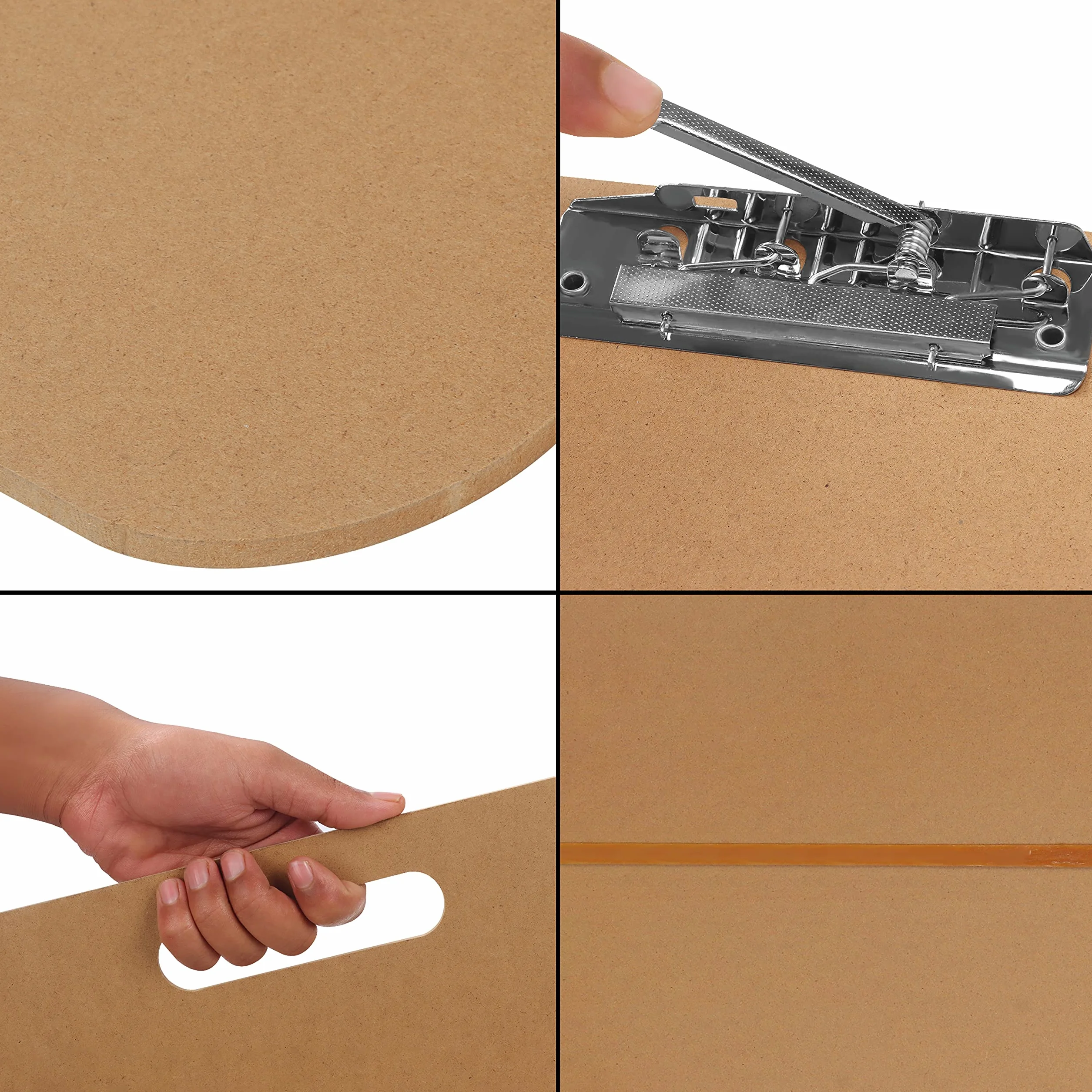 Kurtzy Großes Holz Klemmbrett für Künstler – 66 x 58,3 cm – Tragbare Klemmbrett Tafel mit Griff & Doppelclip – Klemm Brett zum Malen, Skizzieren & Zeichnen – Studio, Schule & Bürobedarf Klemmbrett