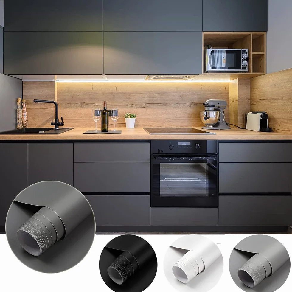 Cahomo PVC Selbstklebende Klebefolie, 60 * 550cm Matt verdickte Küchenschrank Aufkleber Möbelfolie Wasserdicht Dekofolie Tapete Vinylfolie für Möbel Schrank Tische Wände Folie Tapete